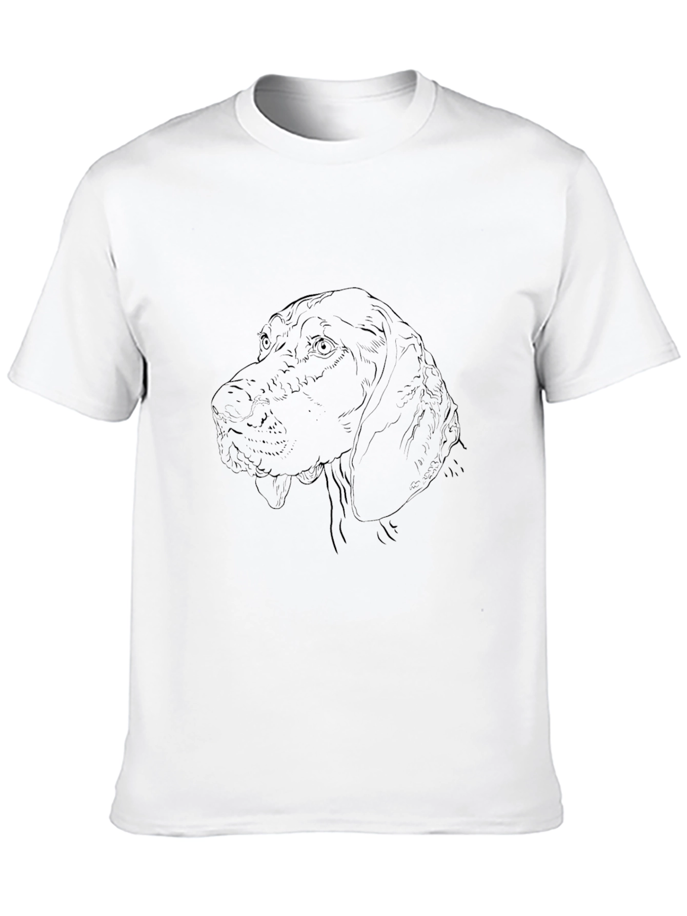 Mens Black T-Shirt with Dog Portrait