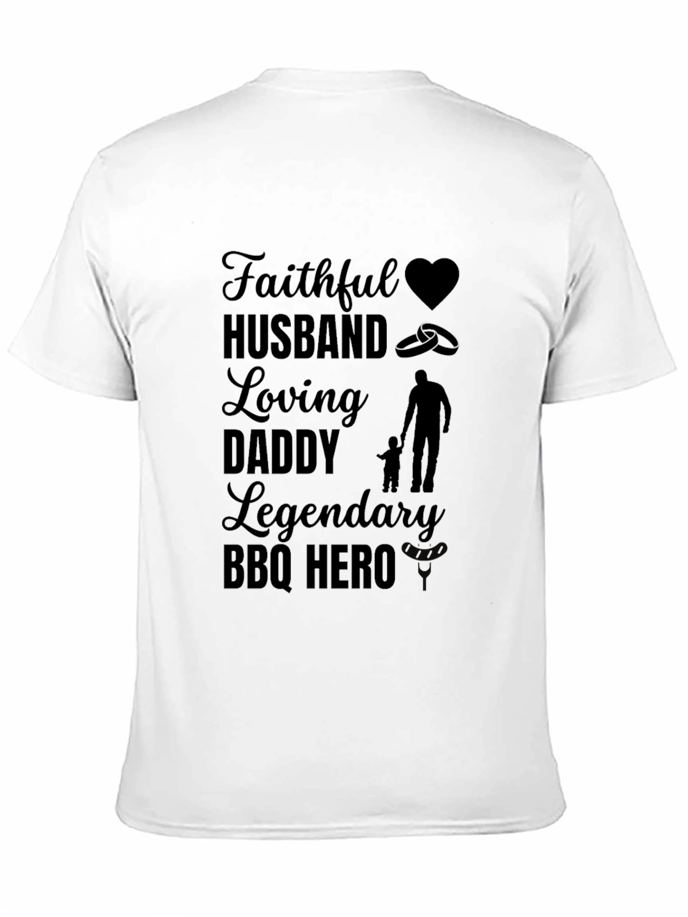 Faithful Husband Loving Daddy BBQ Hero Graphic Tee