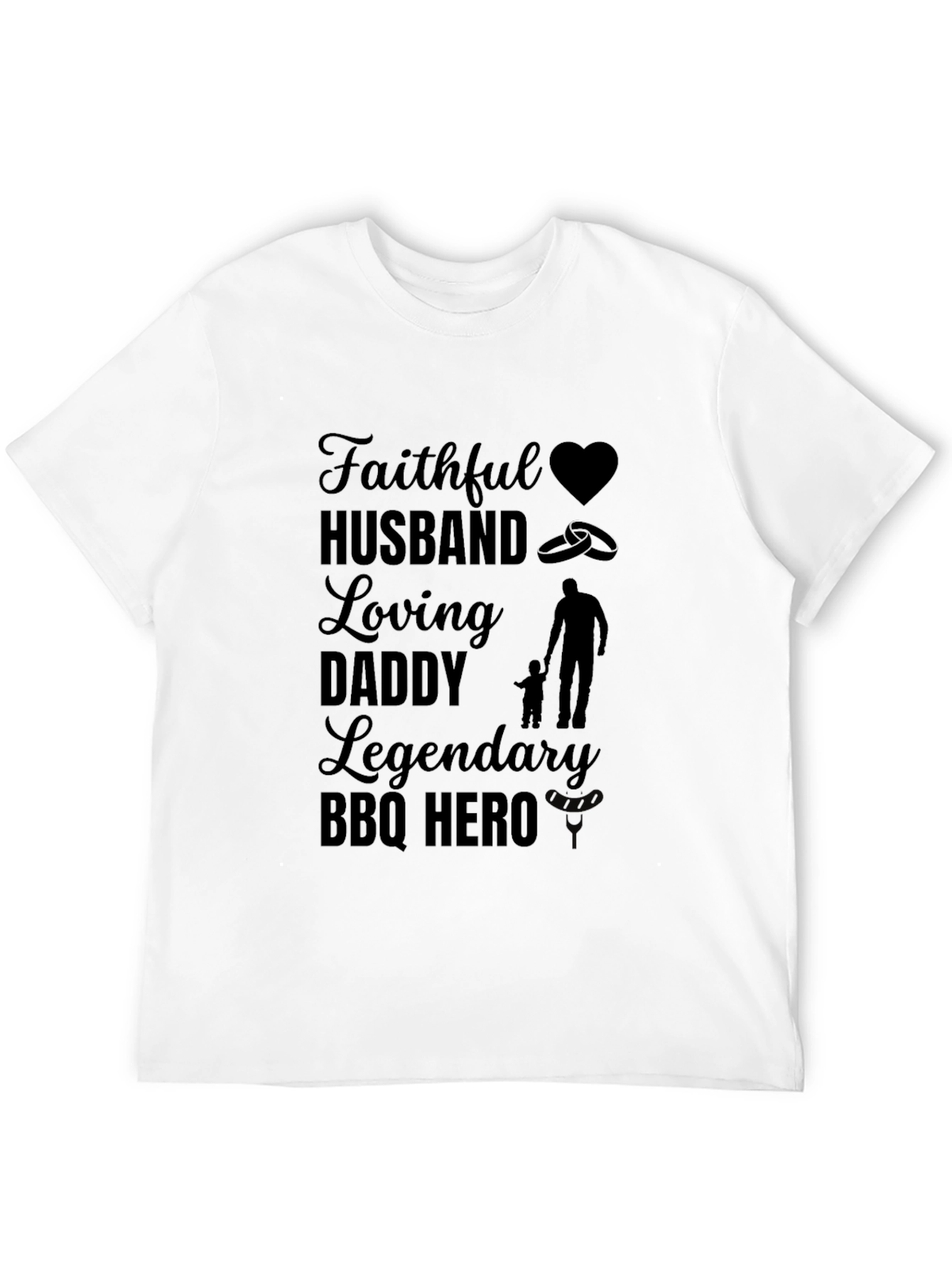 Faithful Husband Loving Daddy BBQ Hero Graphic Tee