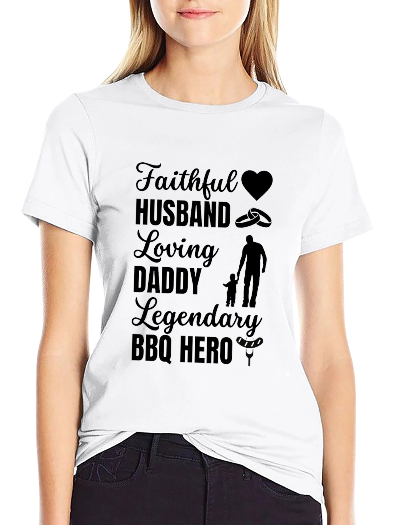 Faithful Husband Loving Daddy BBQ Hero Graphic Tee