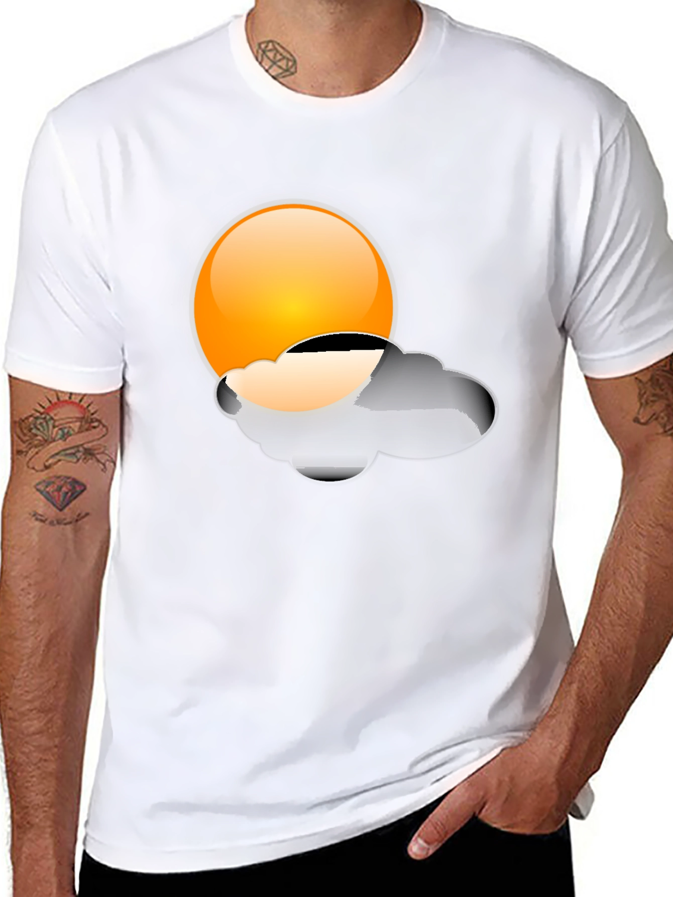 Sunset Cloud T-Shirt - Black Graphic Tee