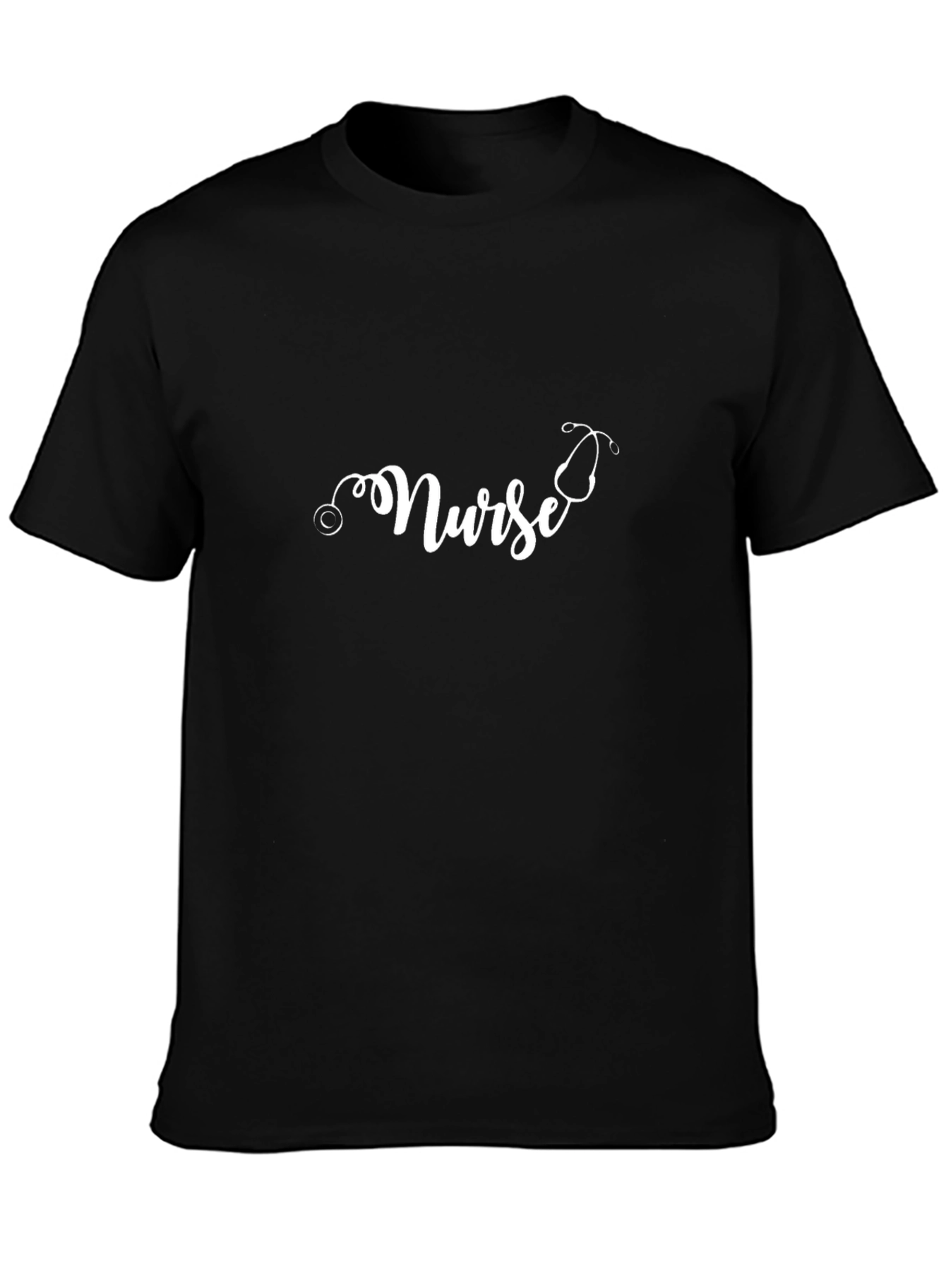 Nurse Stethoscope Graphic Tee - Black Cotton Shirt