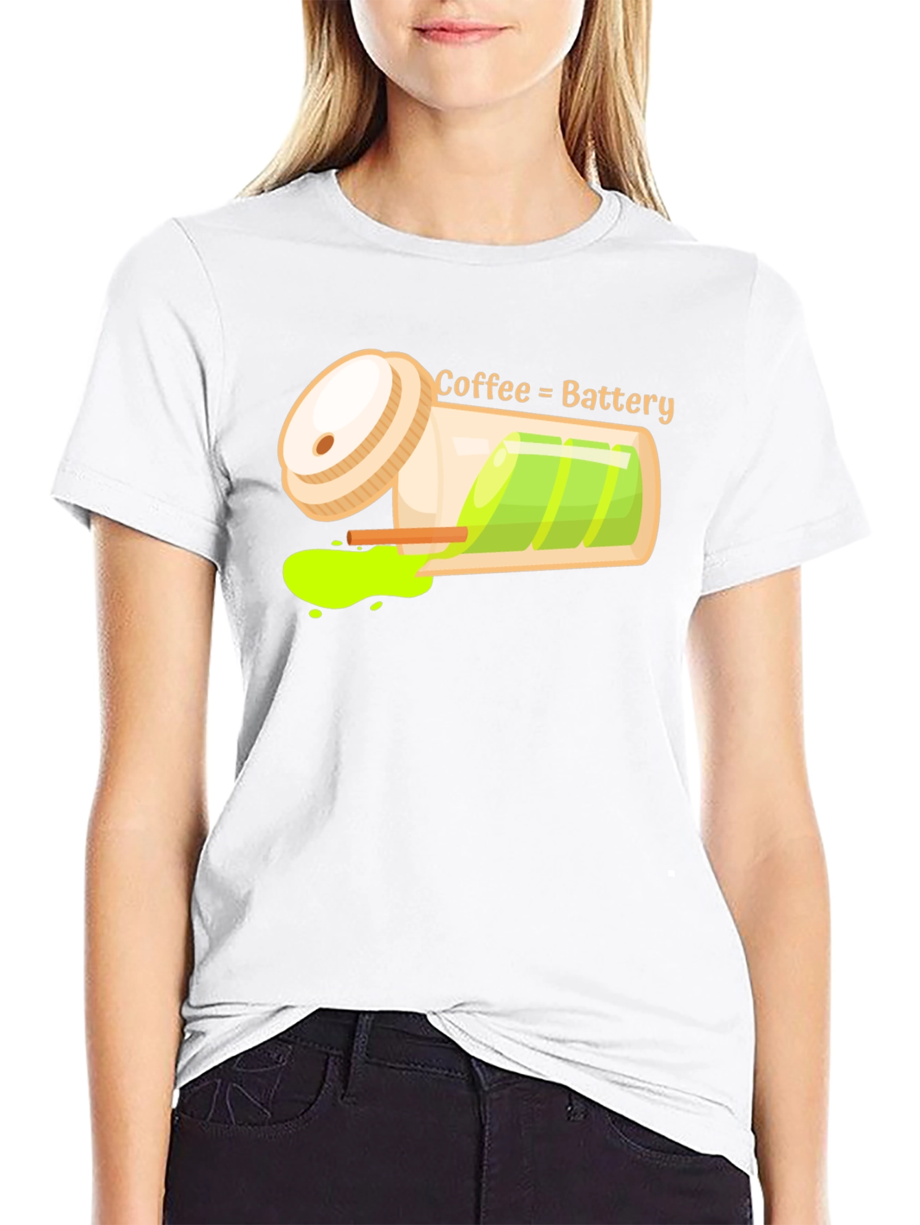 Coffee Battery Graphic T-Shirt - Recharge Your Day!