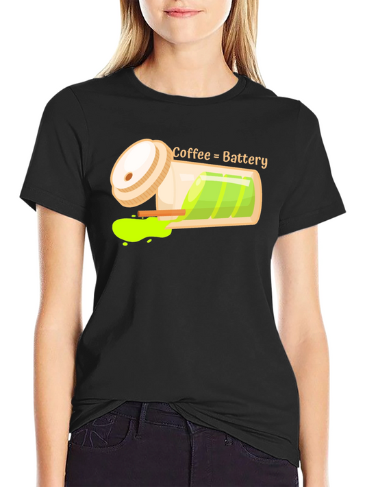 Coffee Battery Graphic T-Shirt - Recharge Your Day!