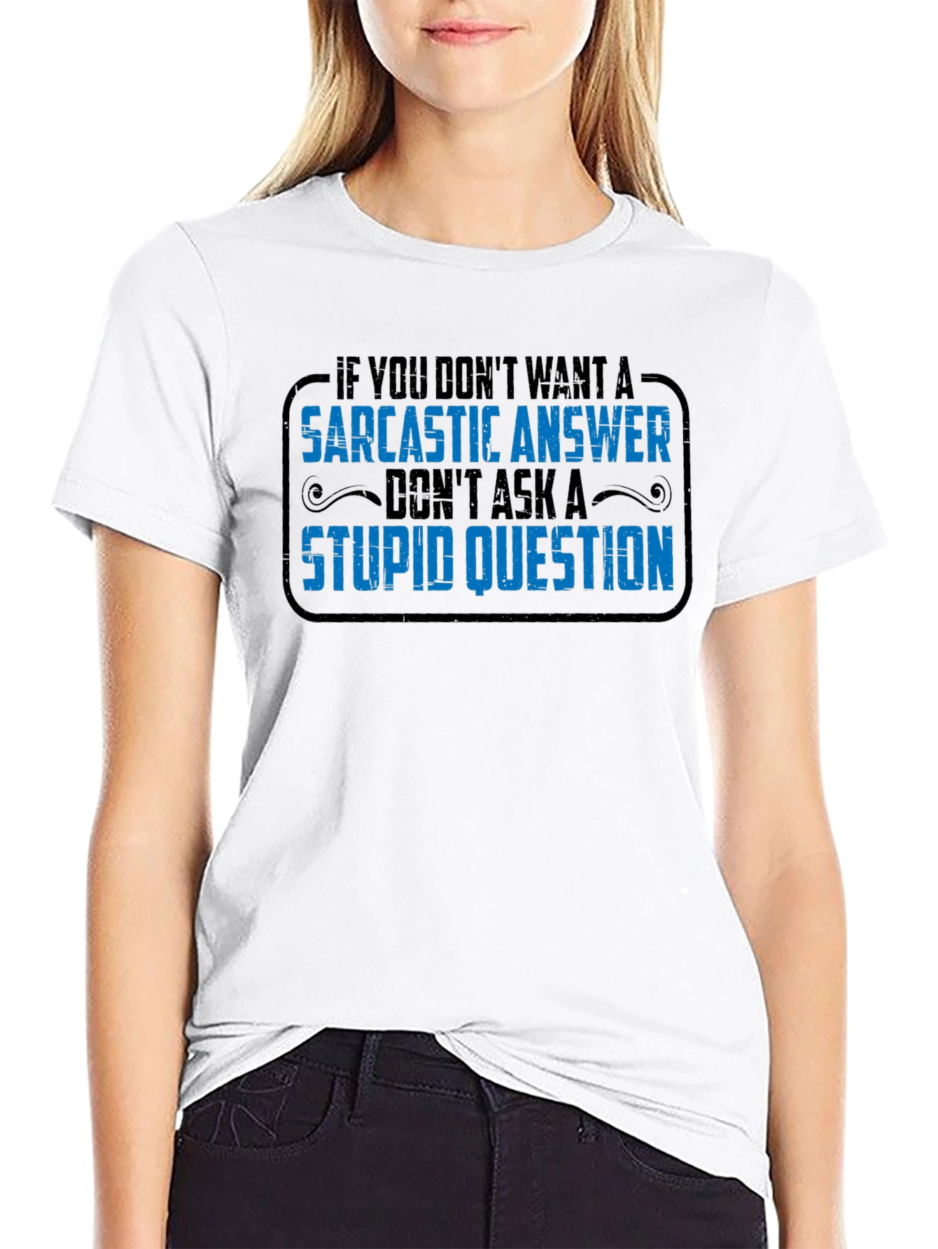 Sarcastic Answer Graphic Tee - Black