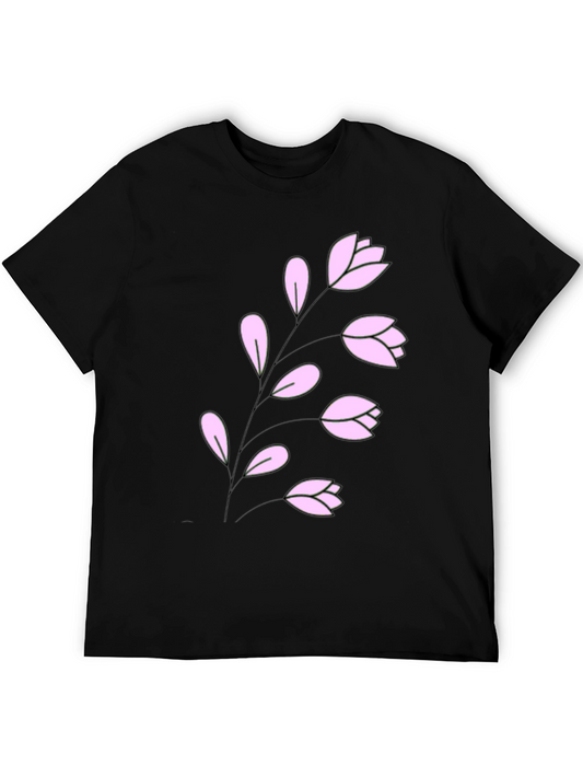 Floral Print T-Shirt - Stylish Black Tee