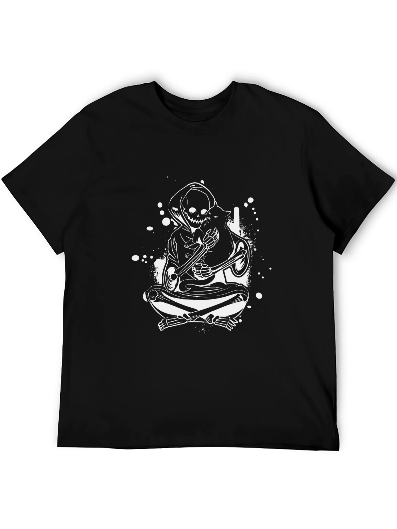 Grim Reaper Cat Lover T-Shirt - Black Tee