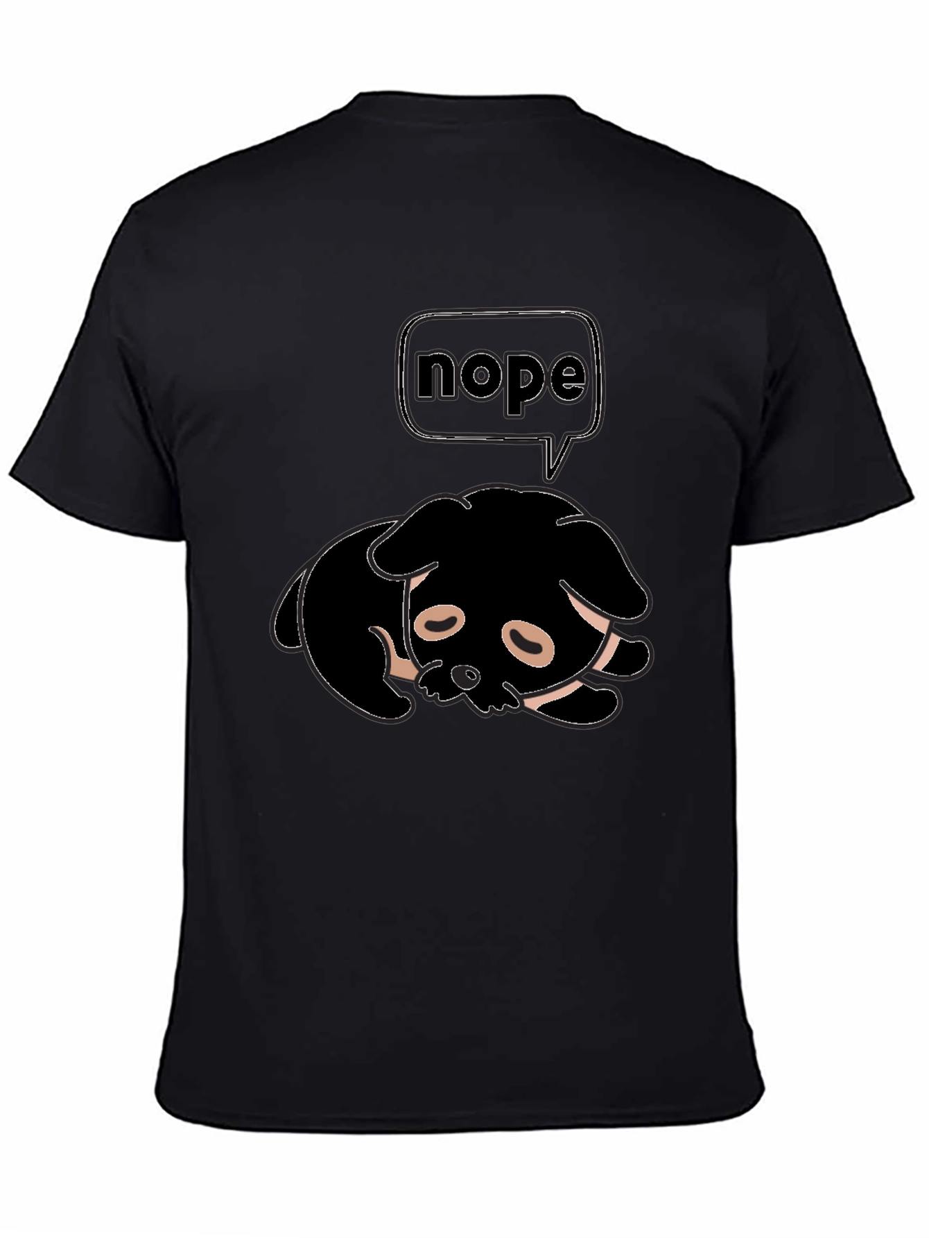 Nope Dog Graphic Tee - Unisex Black T-Shirt