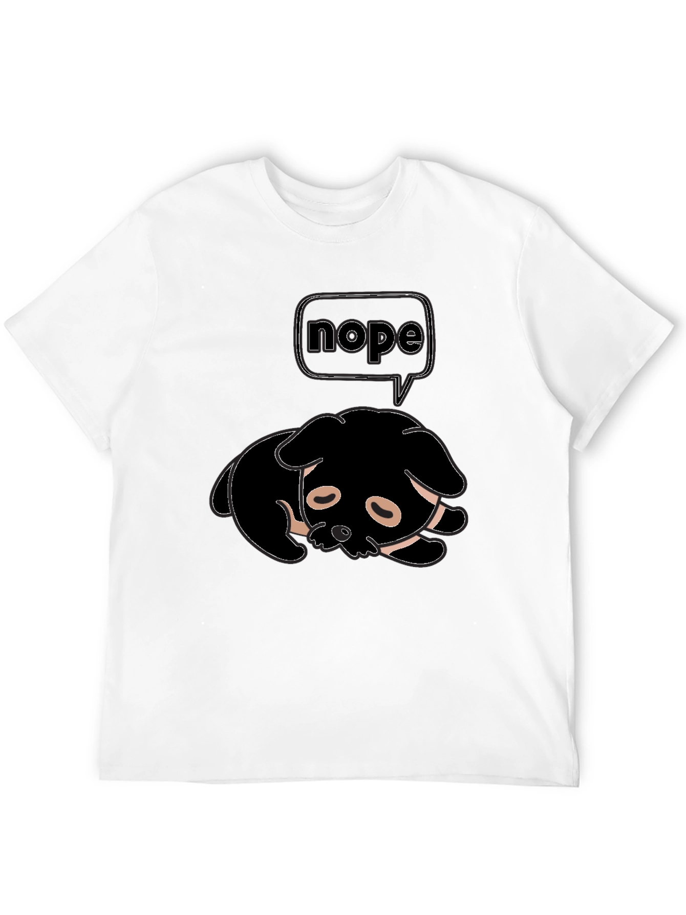 Nope Dog Graphic Tee - Unisex Black T-Shirt