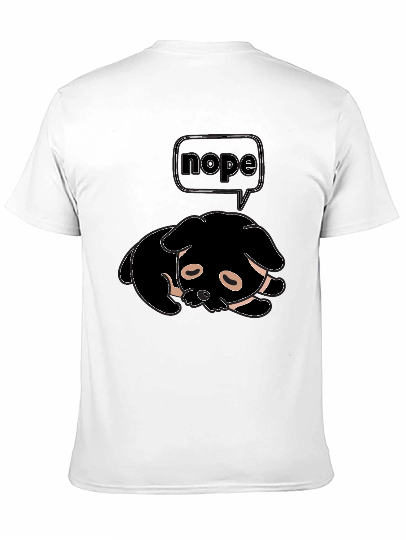 Nope Dog Graphic Tee - Unisex Black T-Shirt