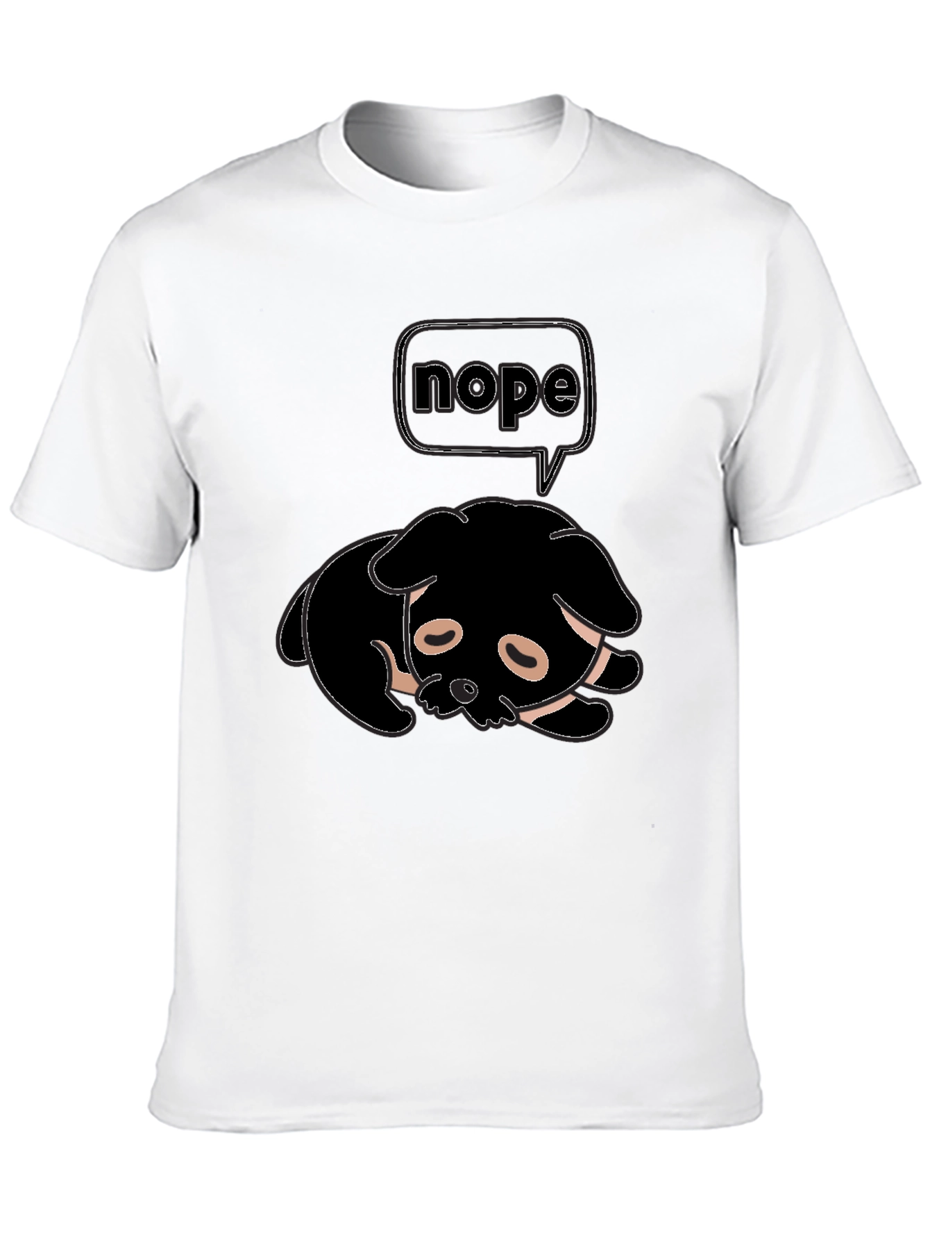 Nope Dog Graphic Tee - Unisex Black T-Shirt