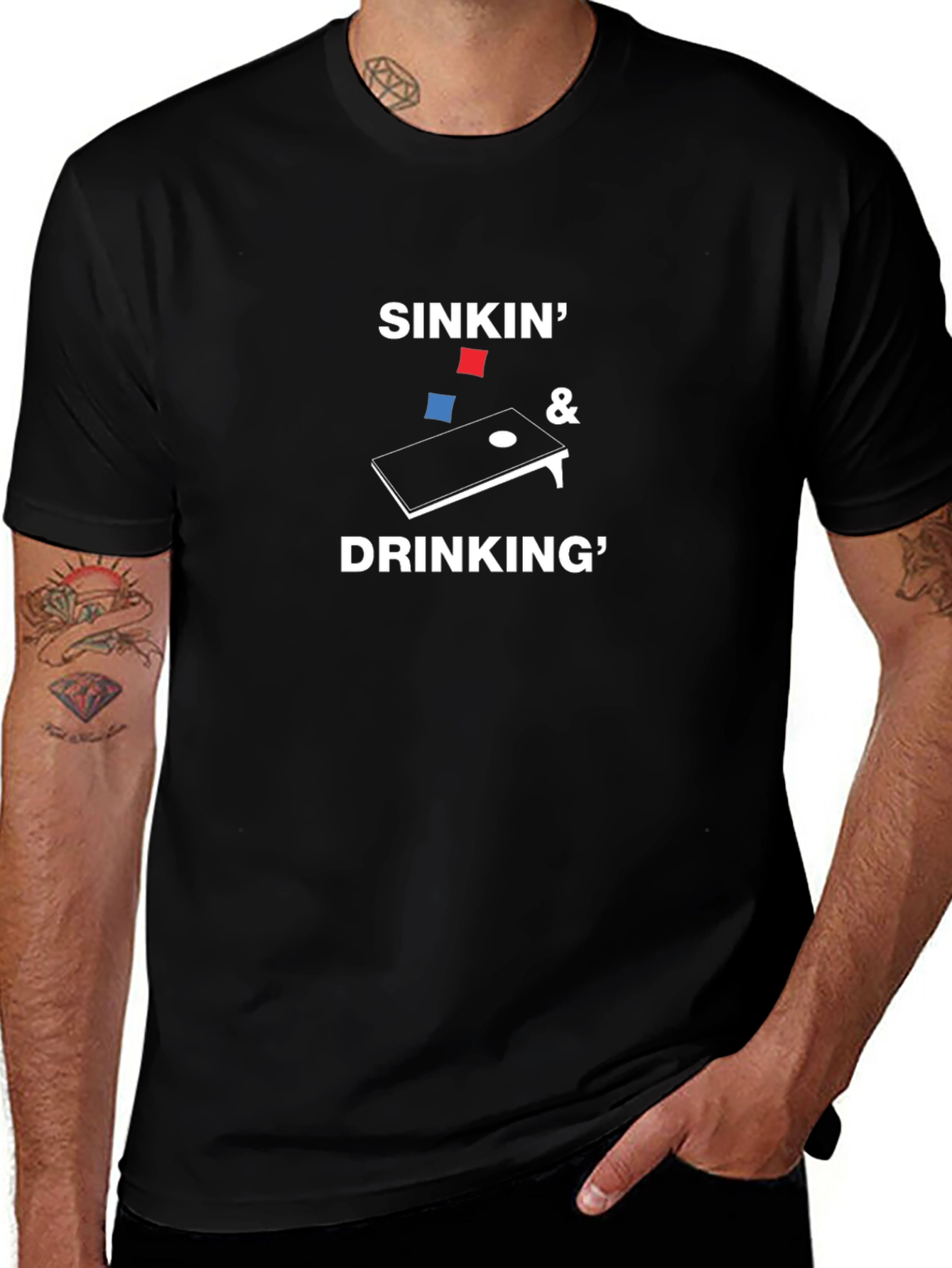 Sinkin & Drinkin Cornhole T-Shirt