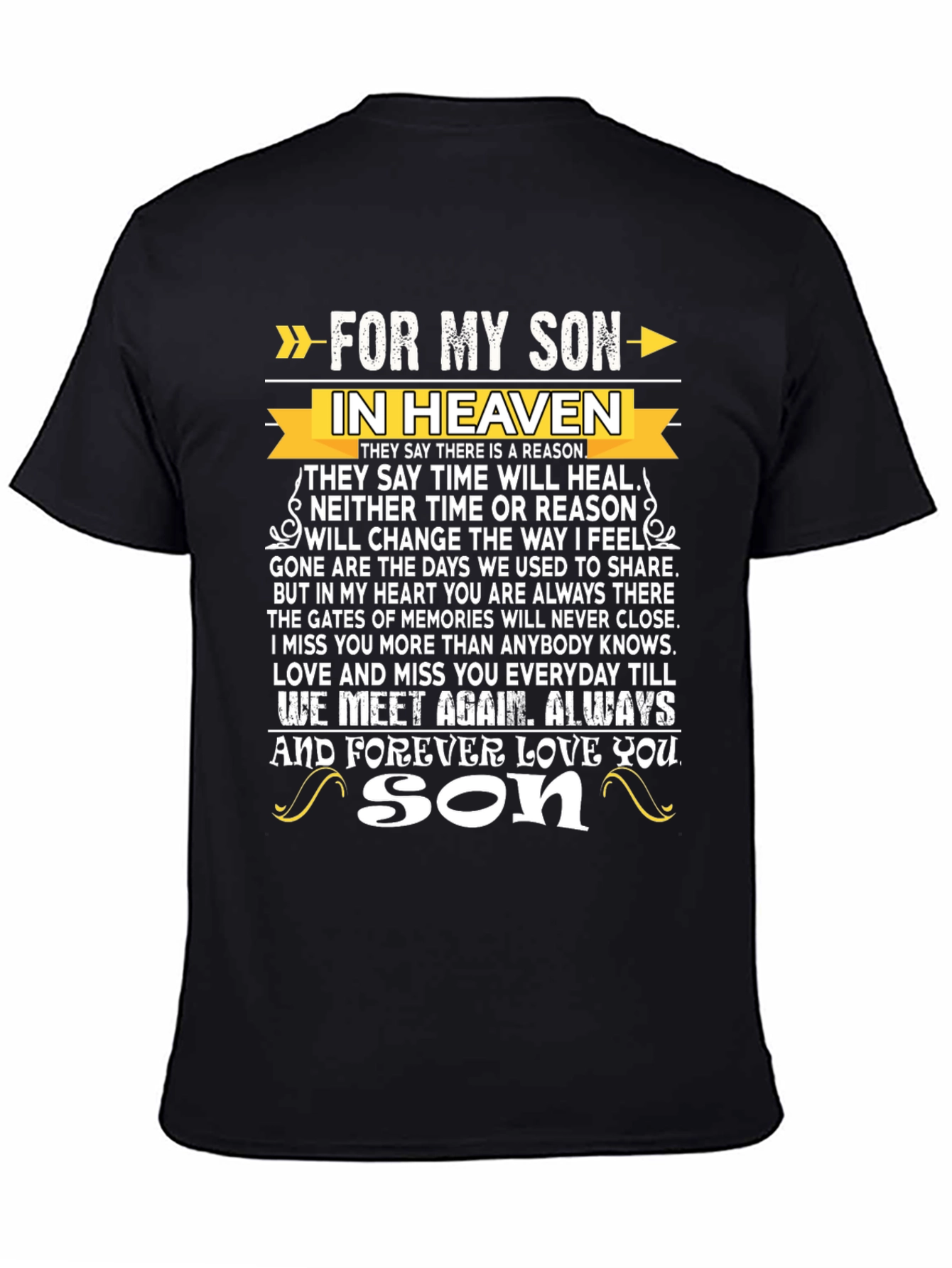 For My Son In Heaven Memorial T-Shirt