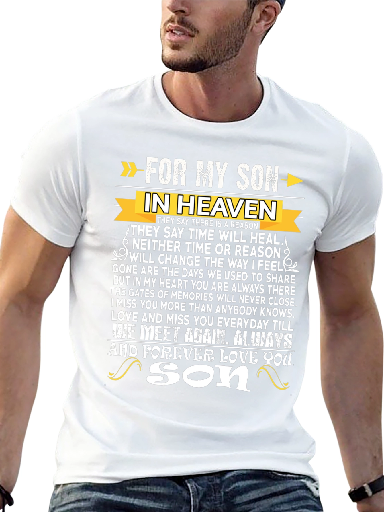 For My Son In Heaven Memorial T-Shirt