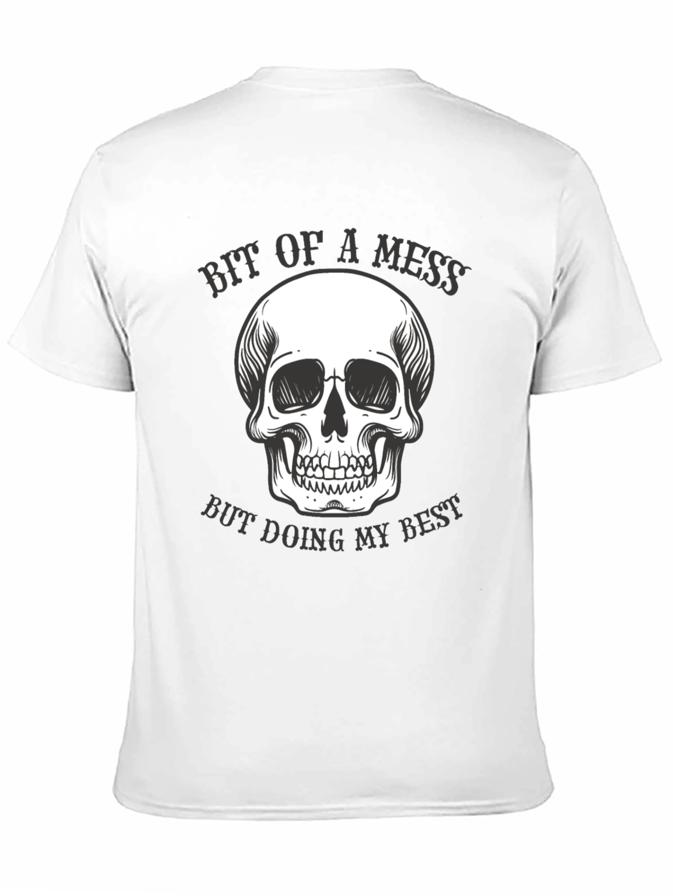 Bit of a Mess Skull Graphic T-Shirt