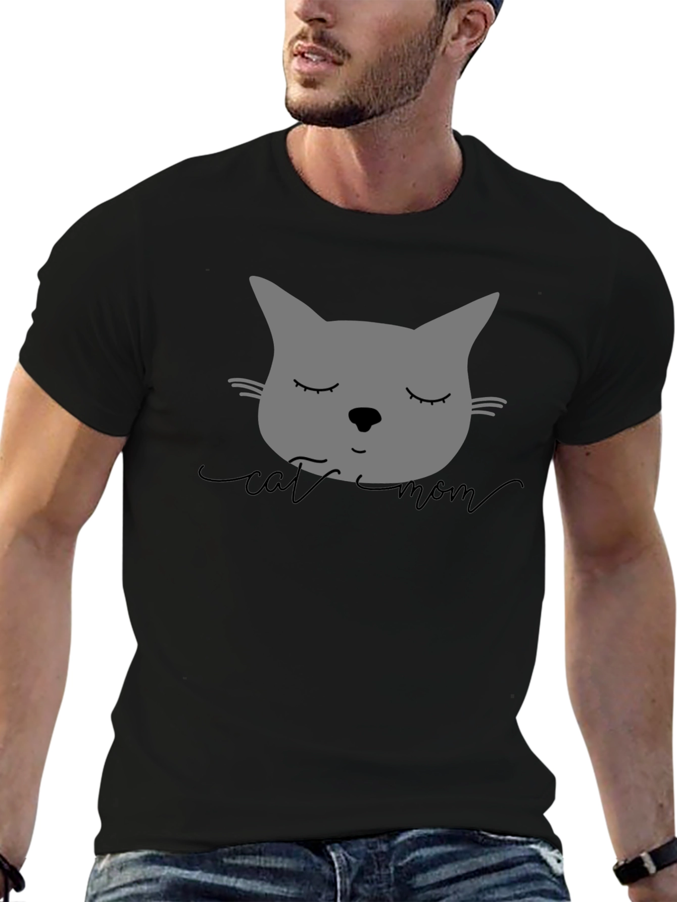 Cat Mom Graphic Tee - Unisex Black T-Shirt