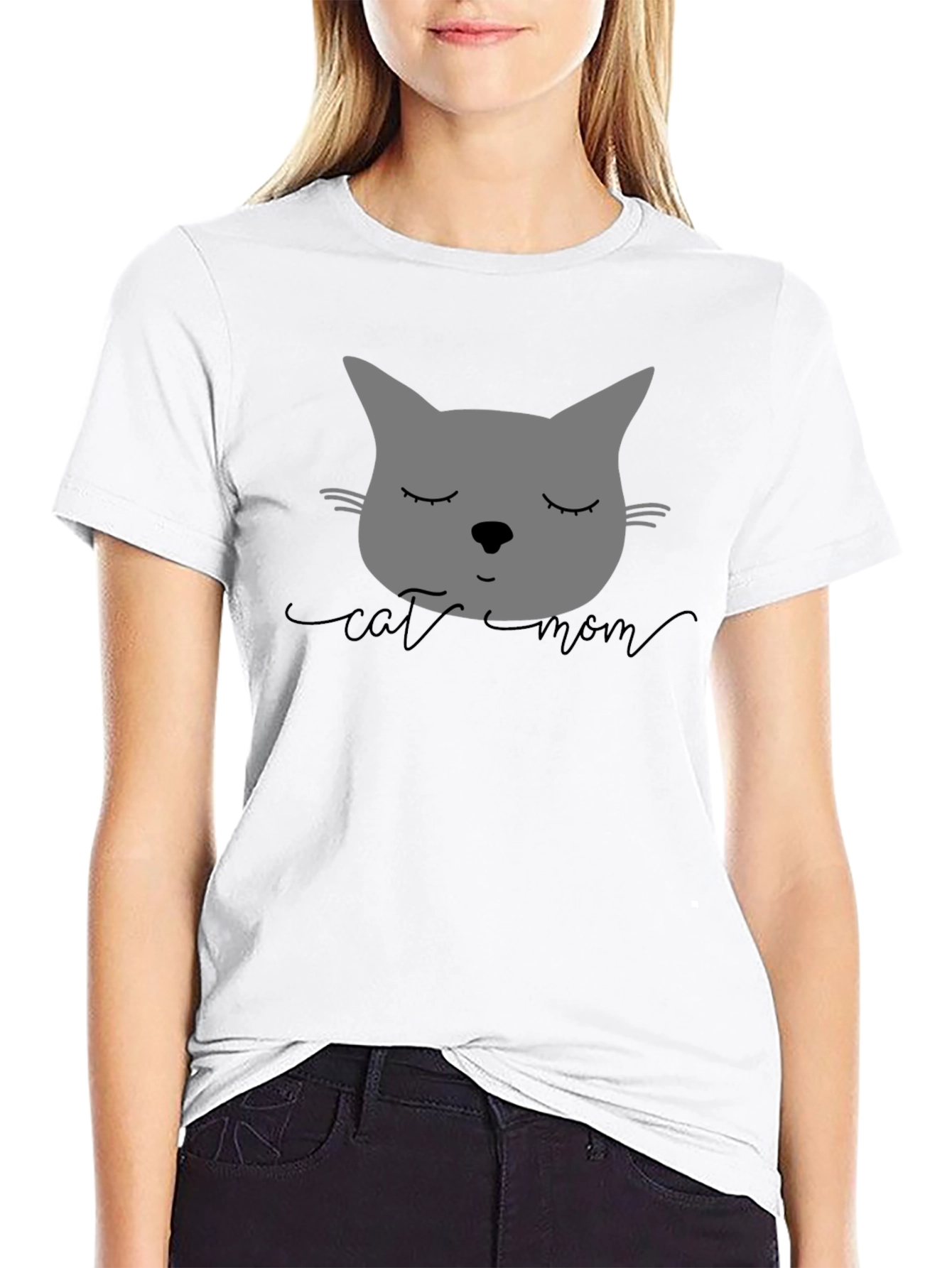 Cat Mom Graphic Tee - Unisex Black T-Shirt