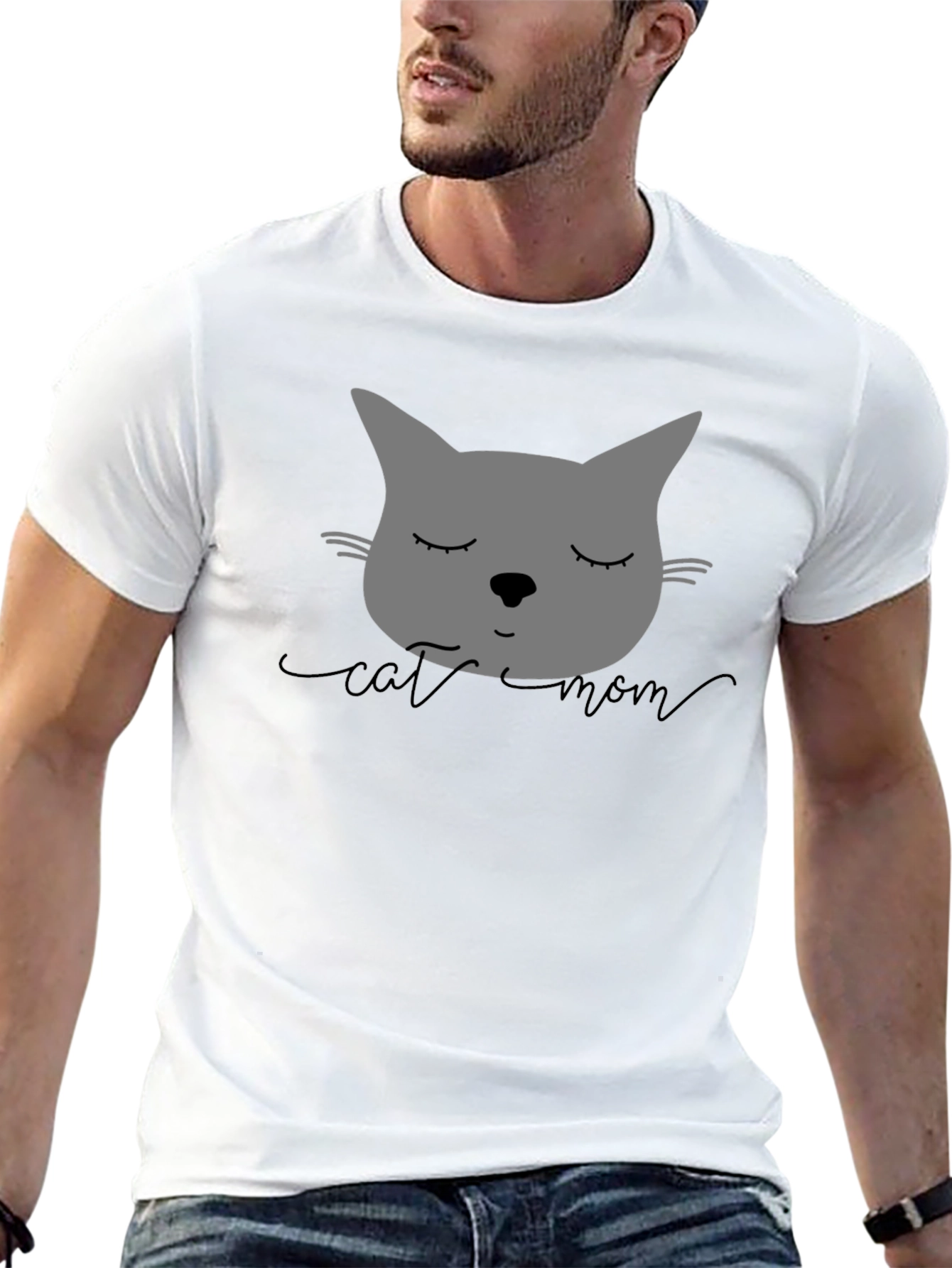 Cat Mom Graphic Tee - Unisex Black T-Shirt