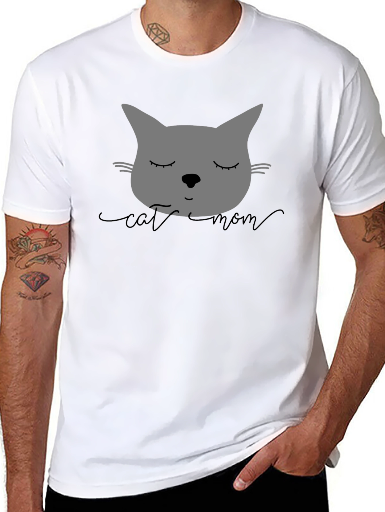 Cat Mom Graphic Tee - Unisex Black T-Shirt