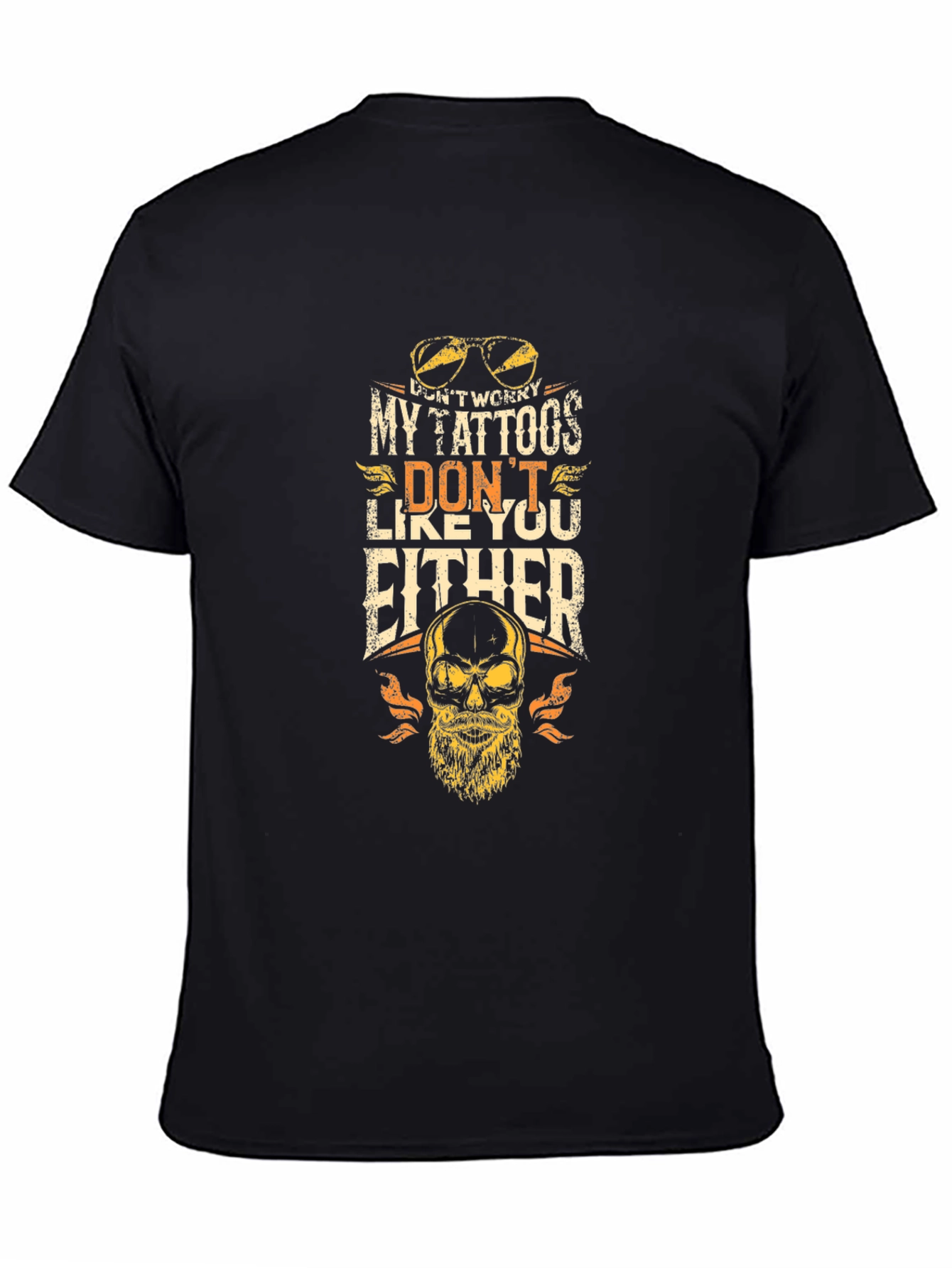 Funny Tattoo Skull Graphic T-Shirt - Dont Worry!