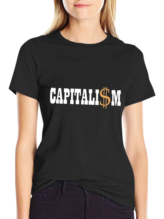 Capitalism Dollar Sign Graphic Black T-Shirt