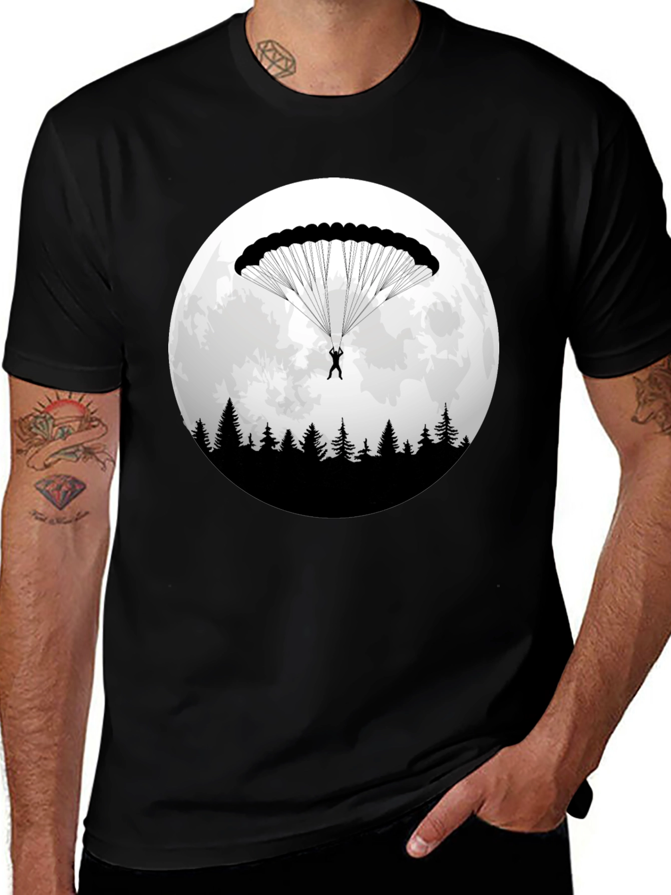 Parachute Moon T-Shirt: Adventure Awaits!