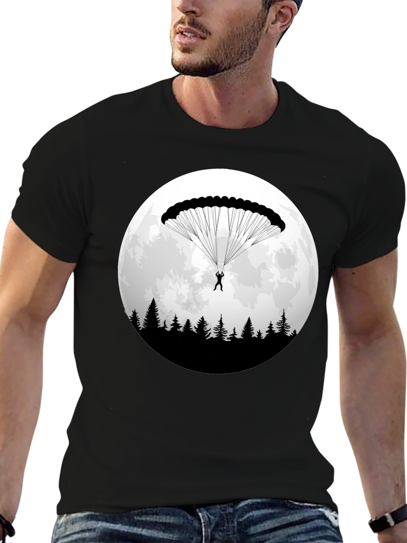 Parachute Moon T-Shirt: Adventure Awaits!
