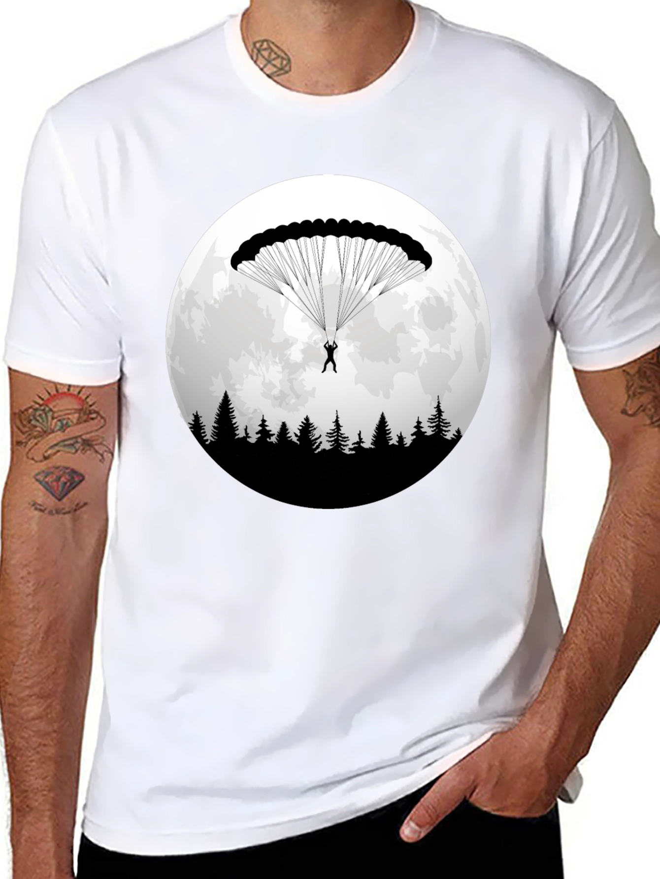 Parachute Moon T-Shirt: Adventure Awaits!