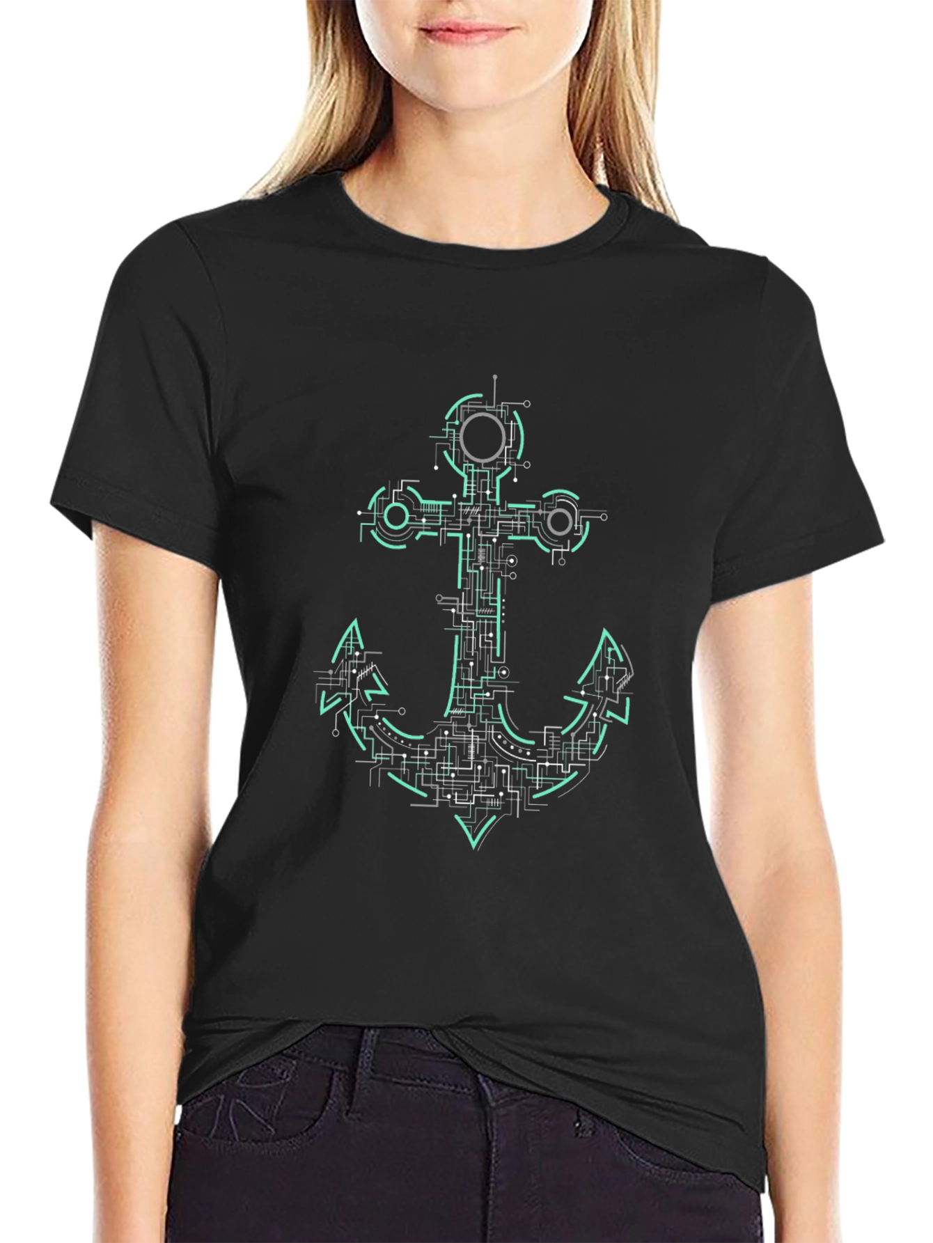 Tech Anchor Graphic Black T-Shirt