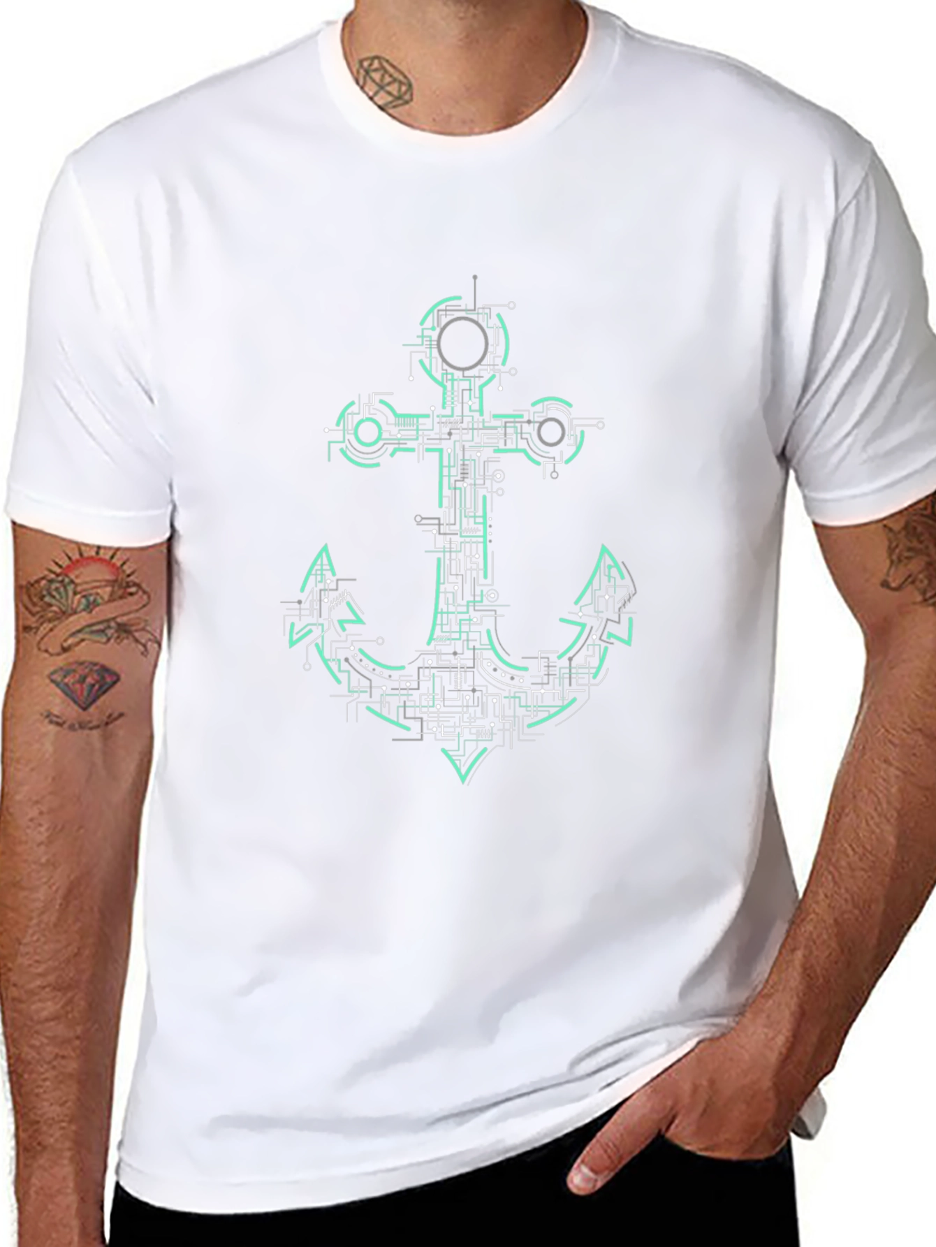 Tech Anchor Graphic Black T-Shirt