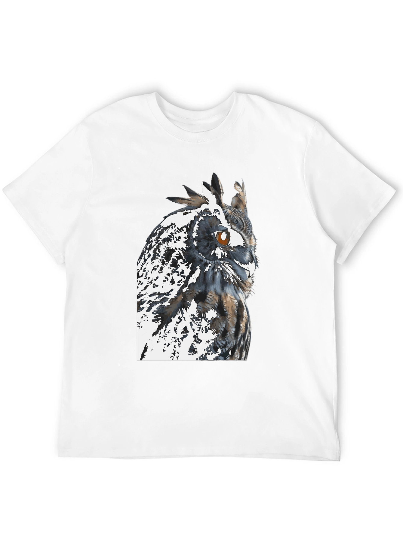 Owl Graphic Print Black T-Shirt