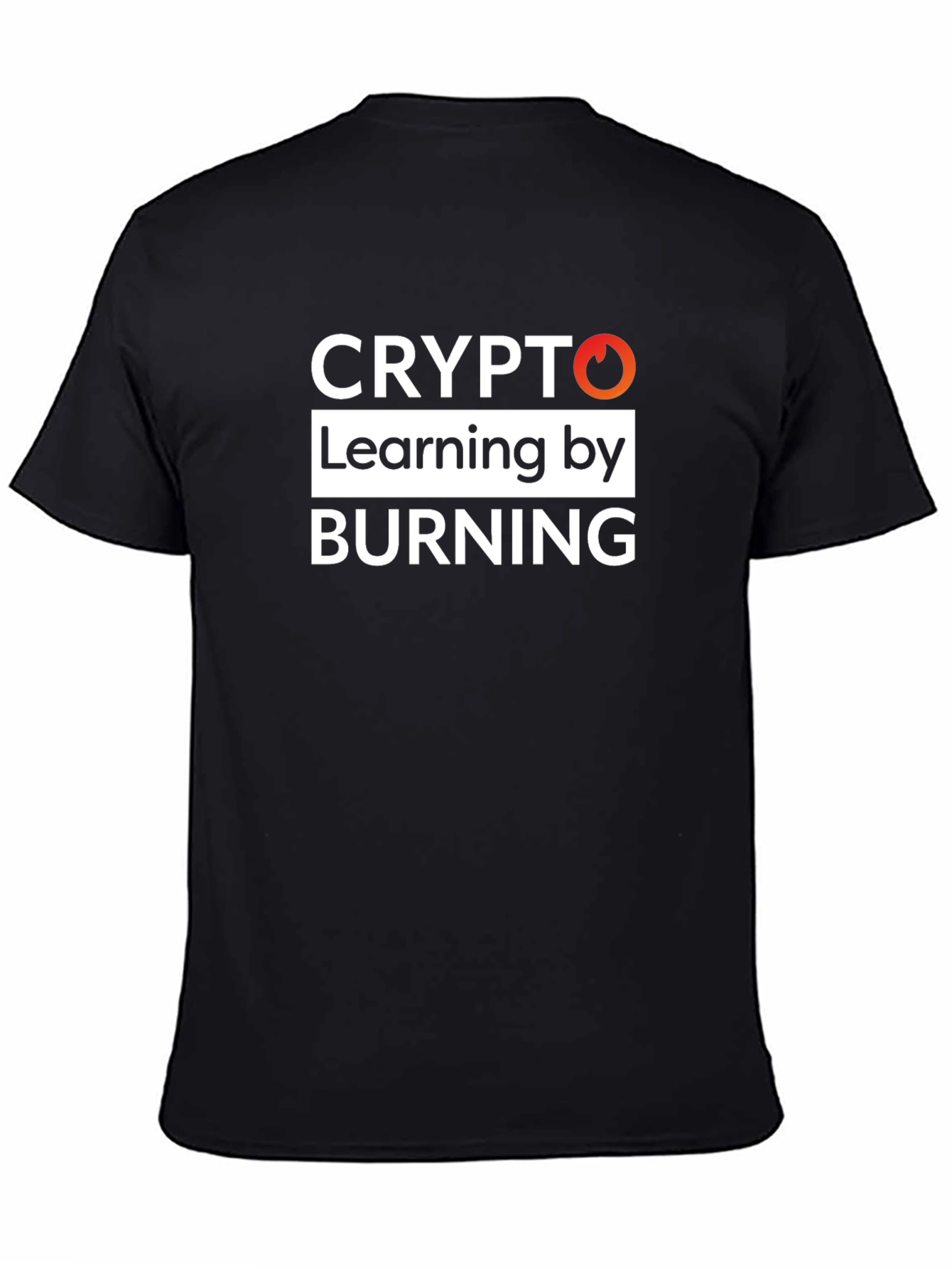 Crypto Learning by Burning Black T-Shirt