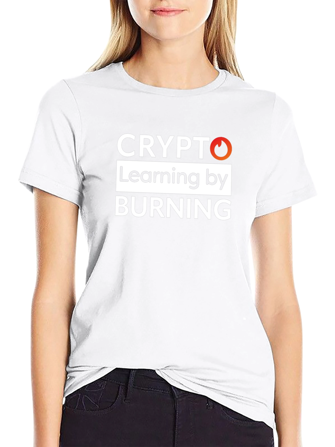 Crypto Learning by Burning Black T-Shirt