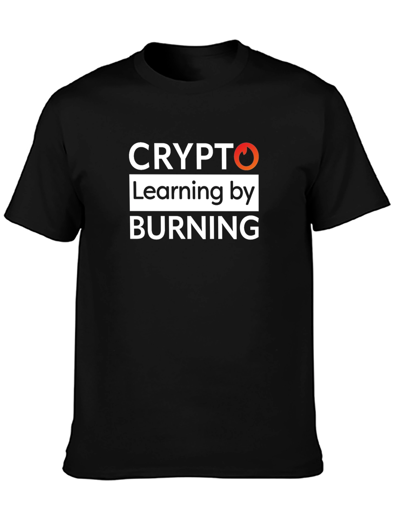 Crypto Learning by Burning Black T-Shirt