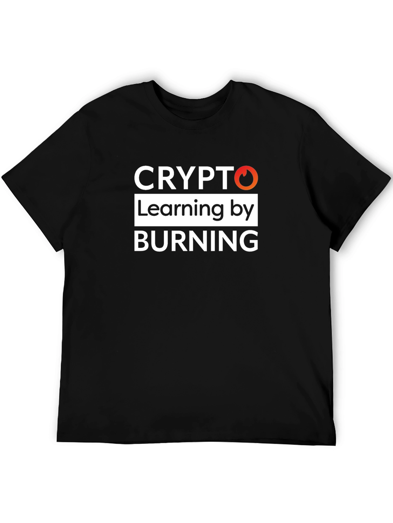 Crypto Learning by Burning Black T-Shirt