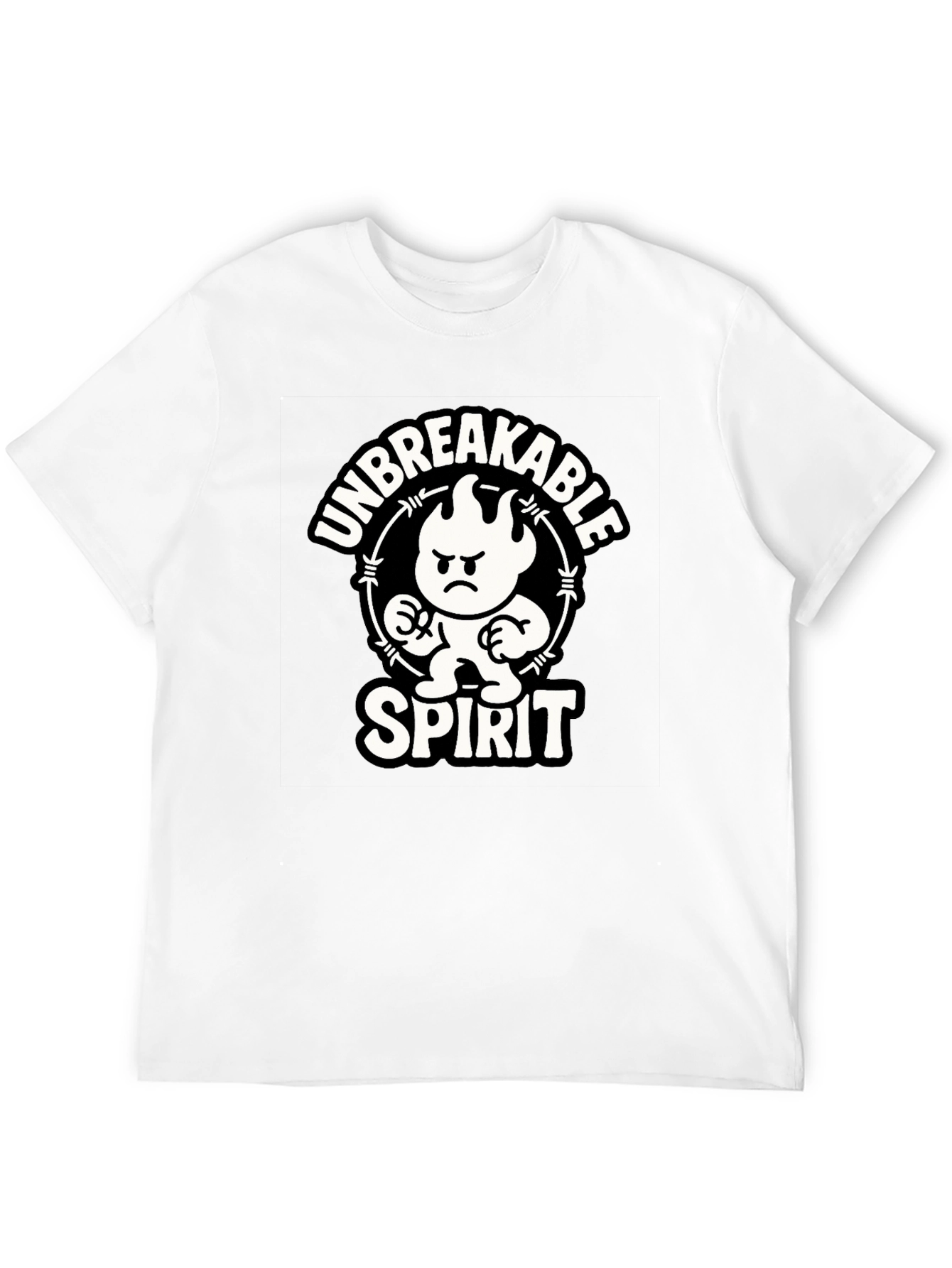 Unbreakable Spirit Graphic Tee - Black Cotton Shirt