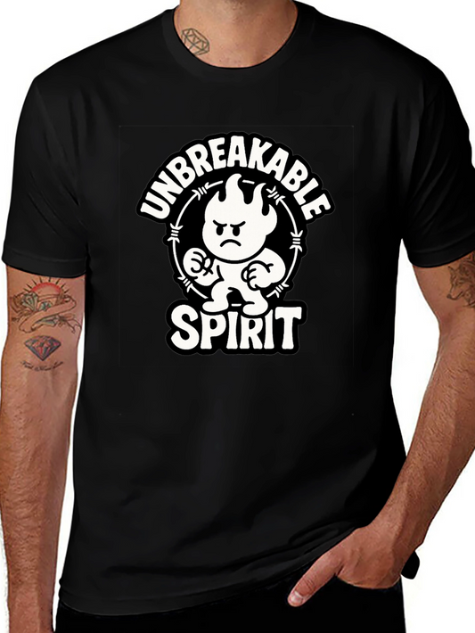 Unbreakable Spirit Graphic Tee - Black Cotton Shirt