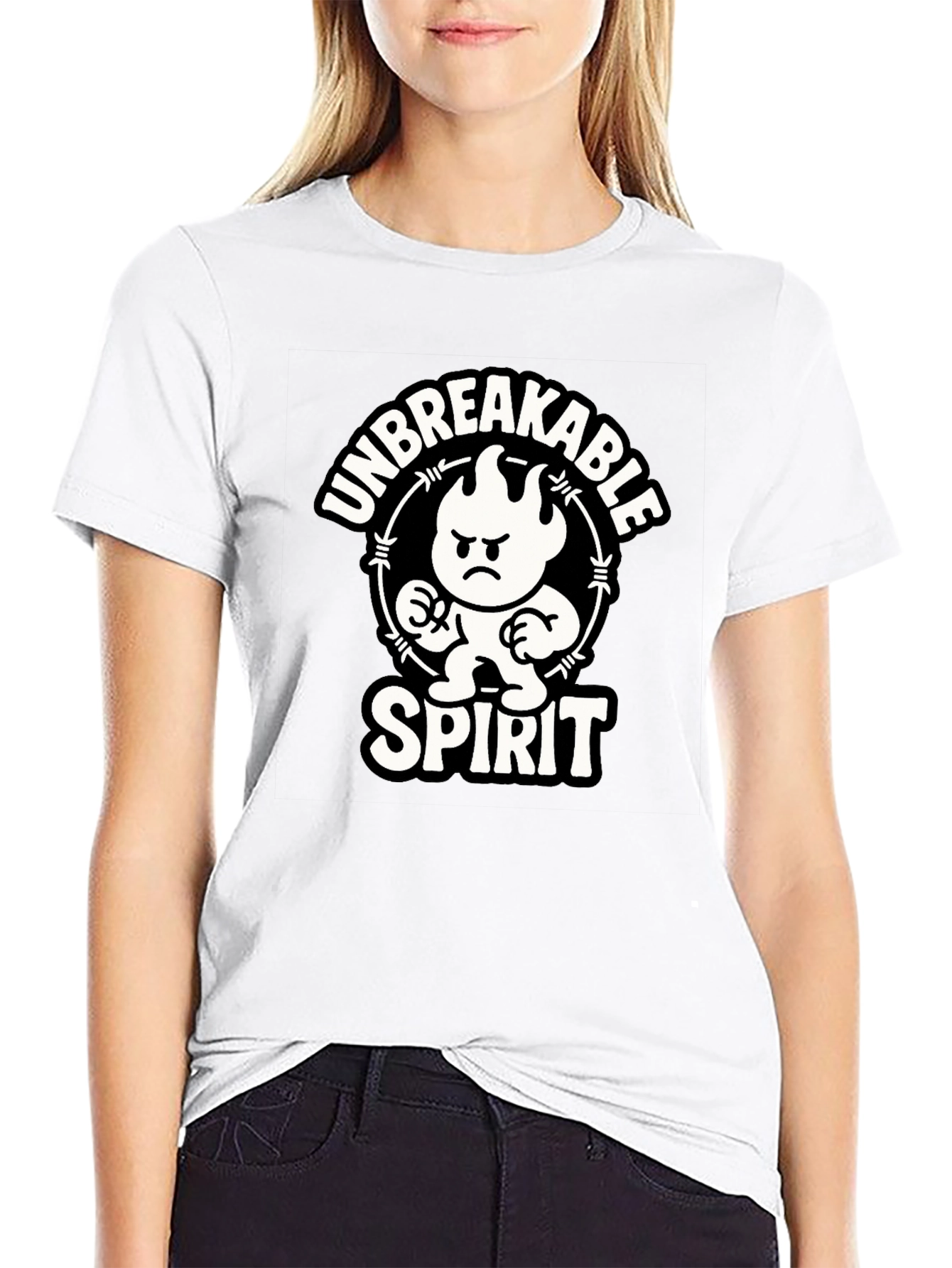 Unbreakable Spirit Graphic Tee - Black Cotton Shirt