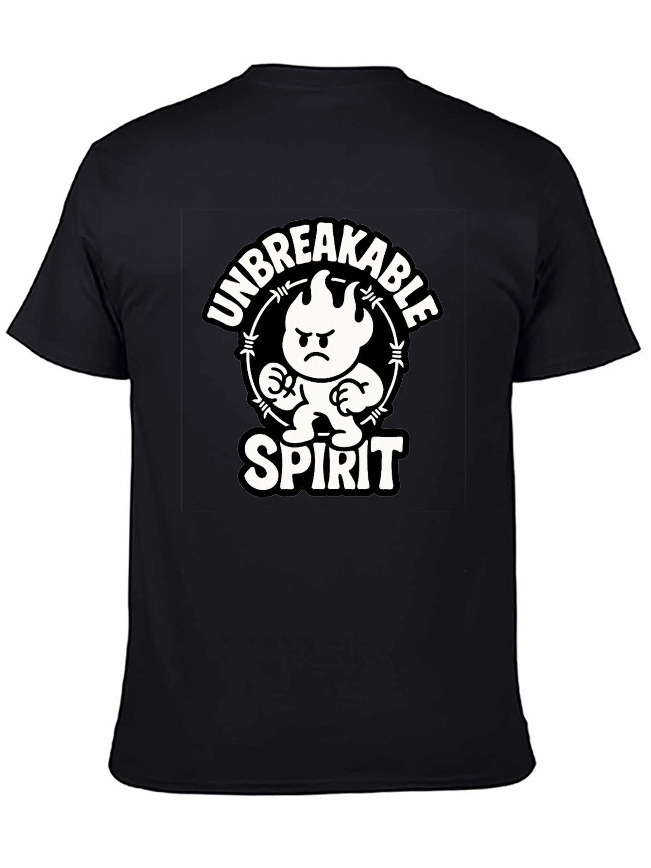 Unbreakable Spirit Graphic Tee - Black Cotton Shirt