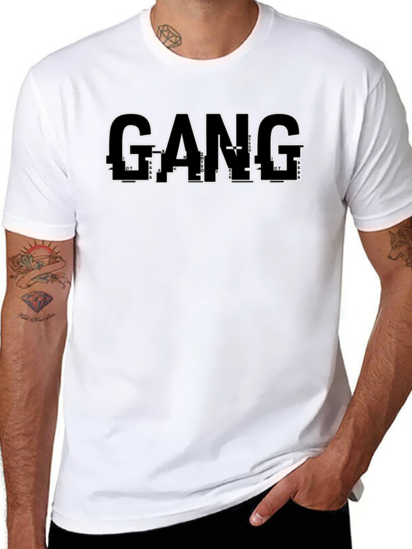Edgy GANG Graphic Black T-Shirt