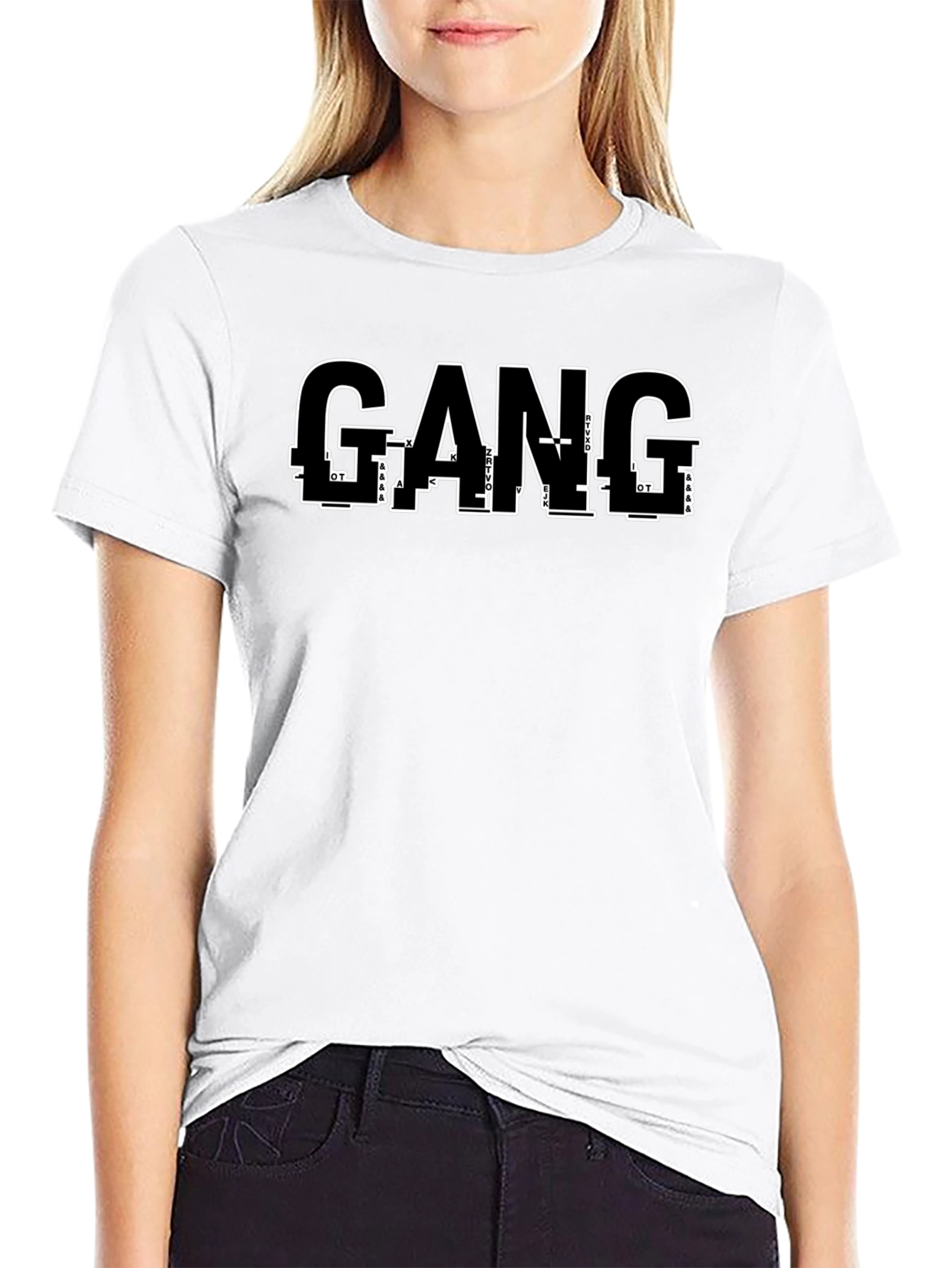Edgy GANG Graphic Black T-Shirt