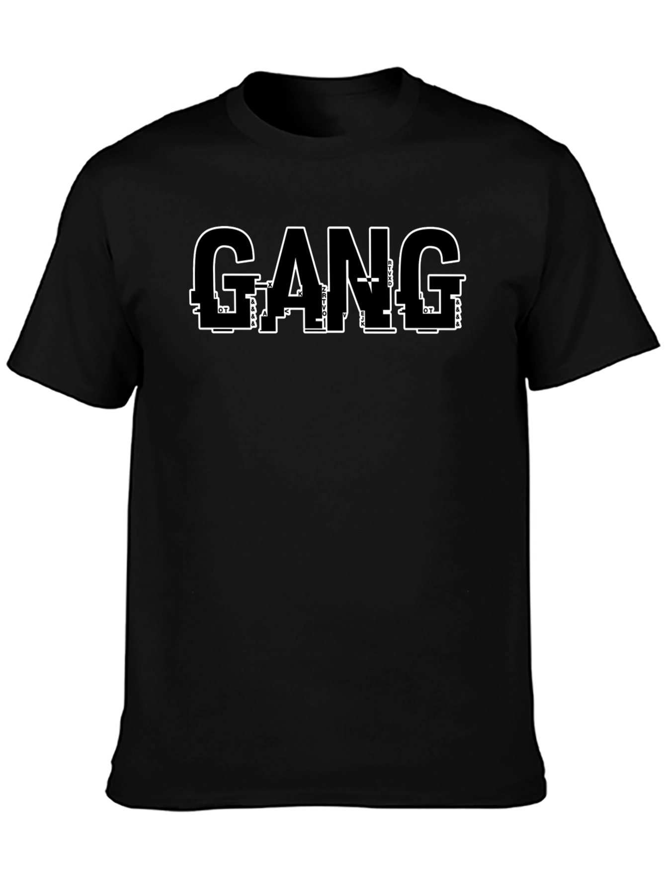 Edgy GANG Graphic Black T-Shirt