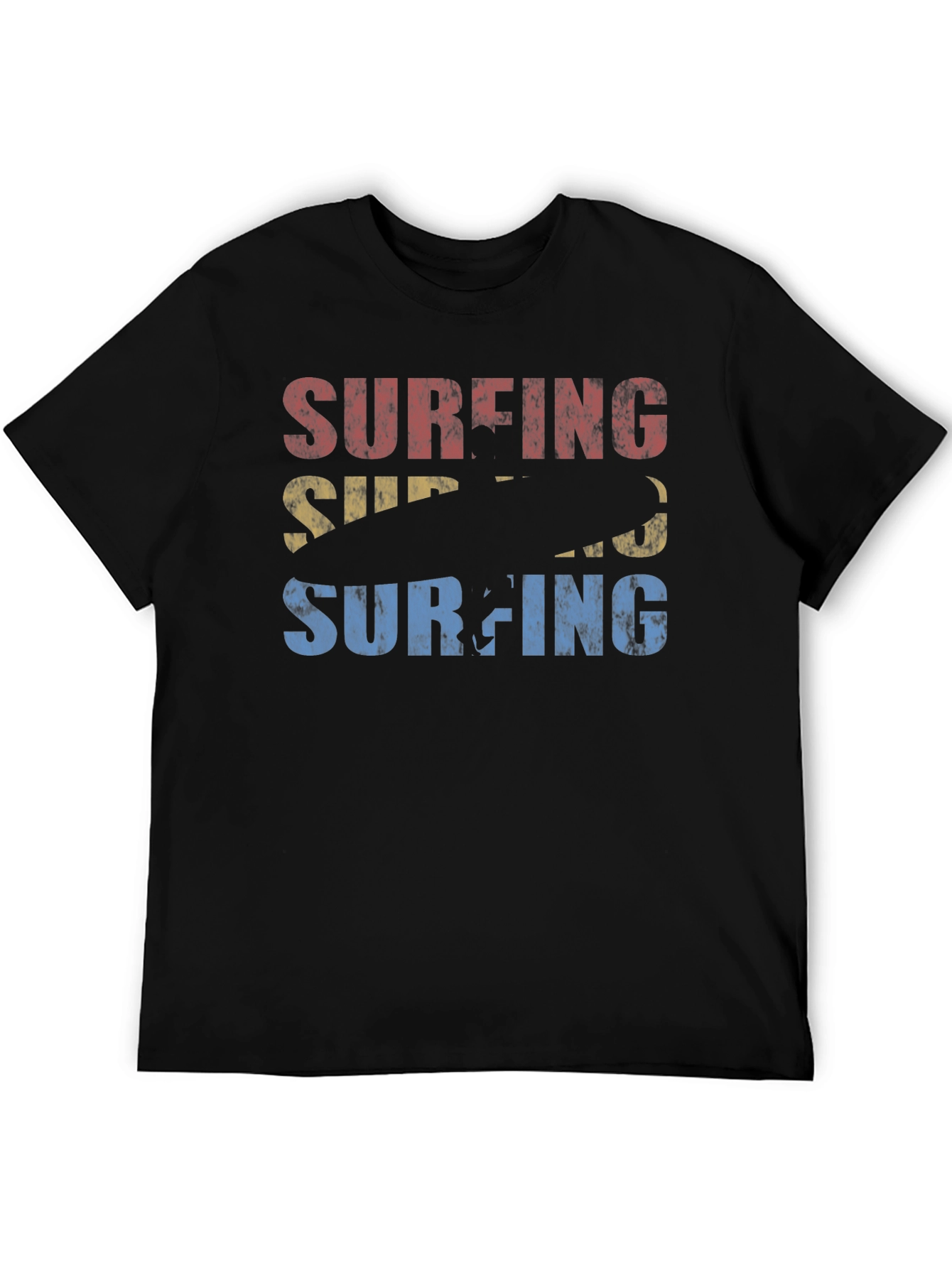 Retro Surfing Graphic Tee - Black