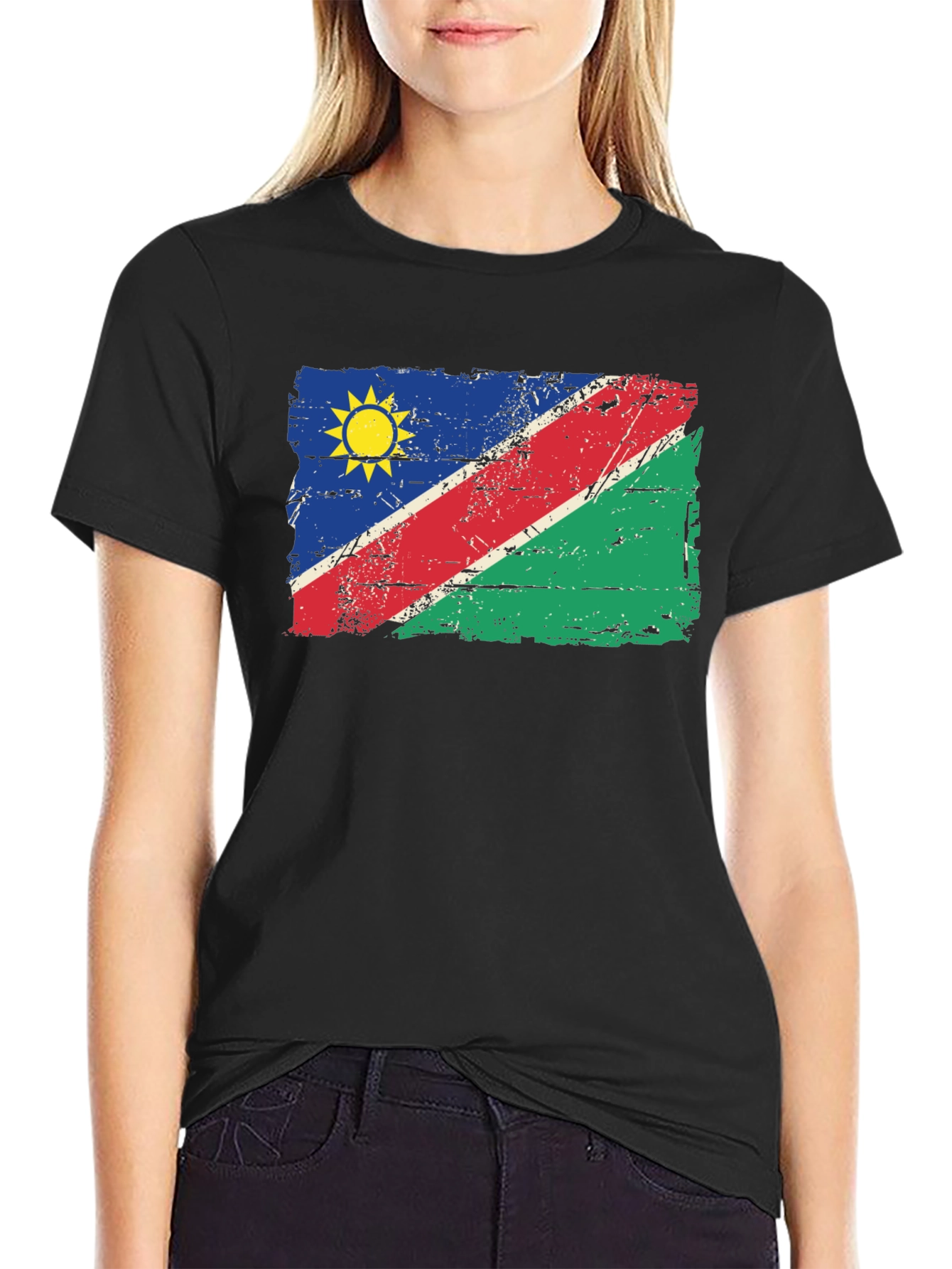 Namibia Flag T-Shirt - Distressed Graphic Tee