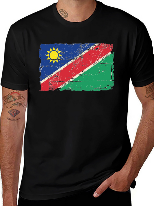 Namibia Flag T-Shirt - Distressed Graphic Tee