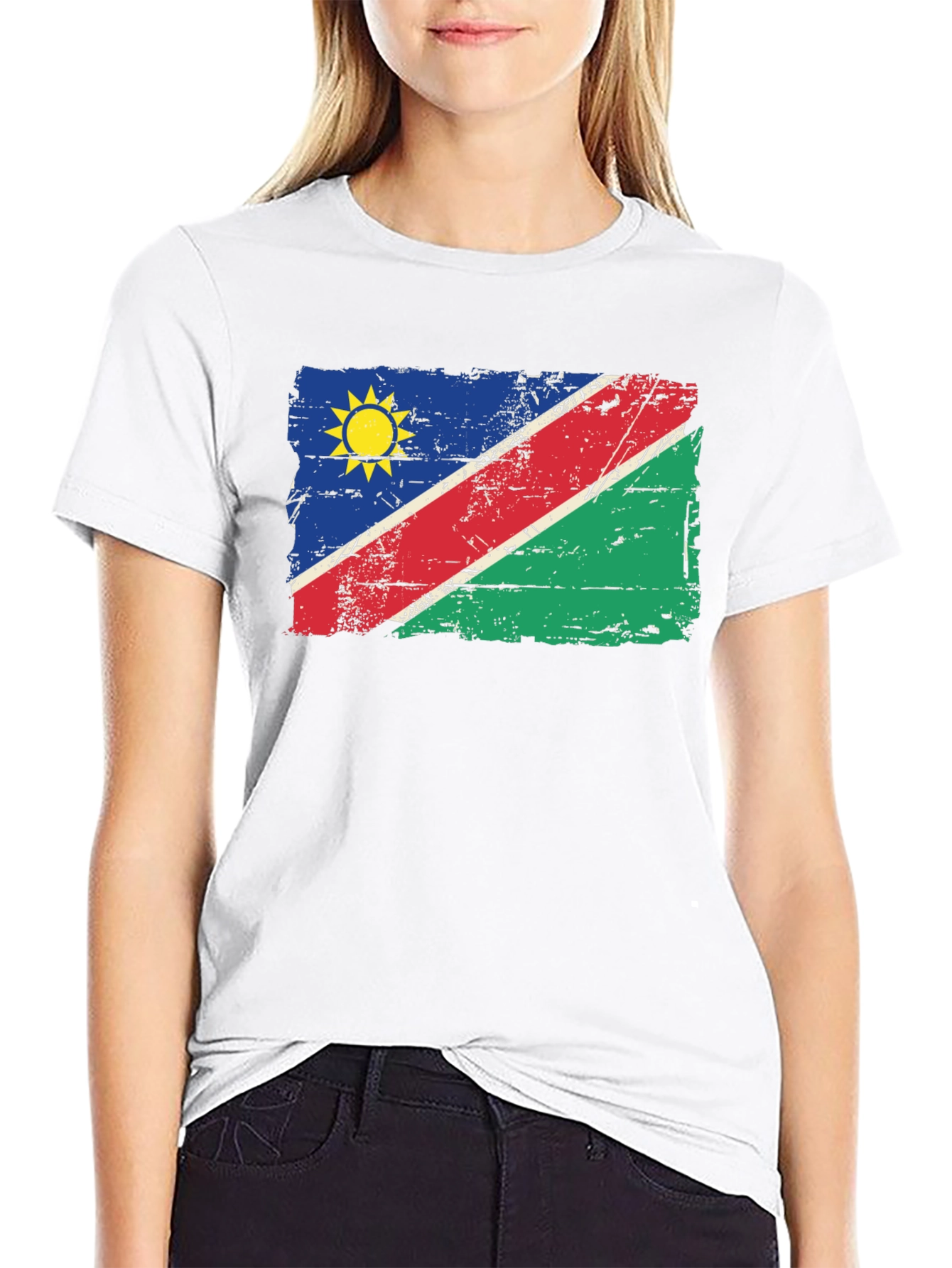 Namibia Flag T-Shirt - Distressed Graphic Tee