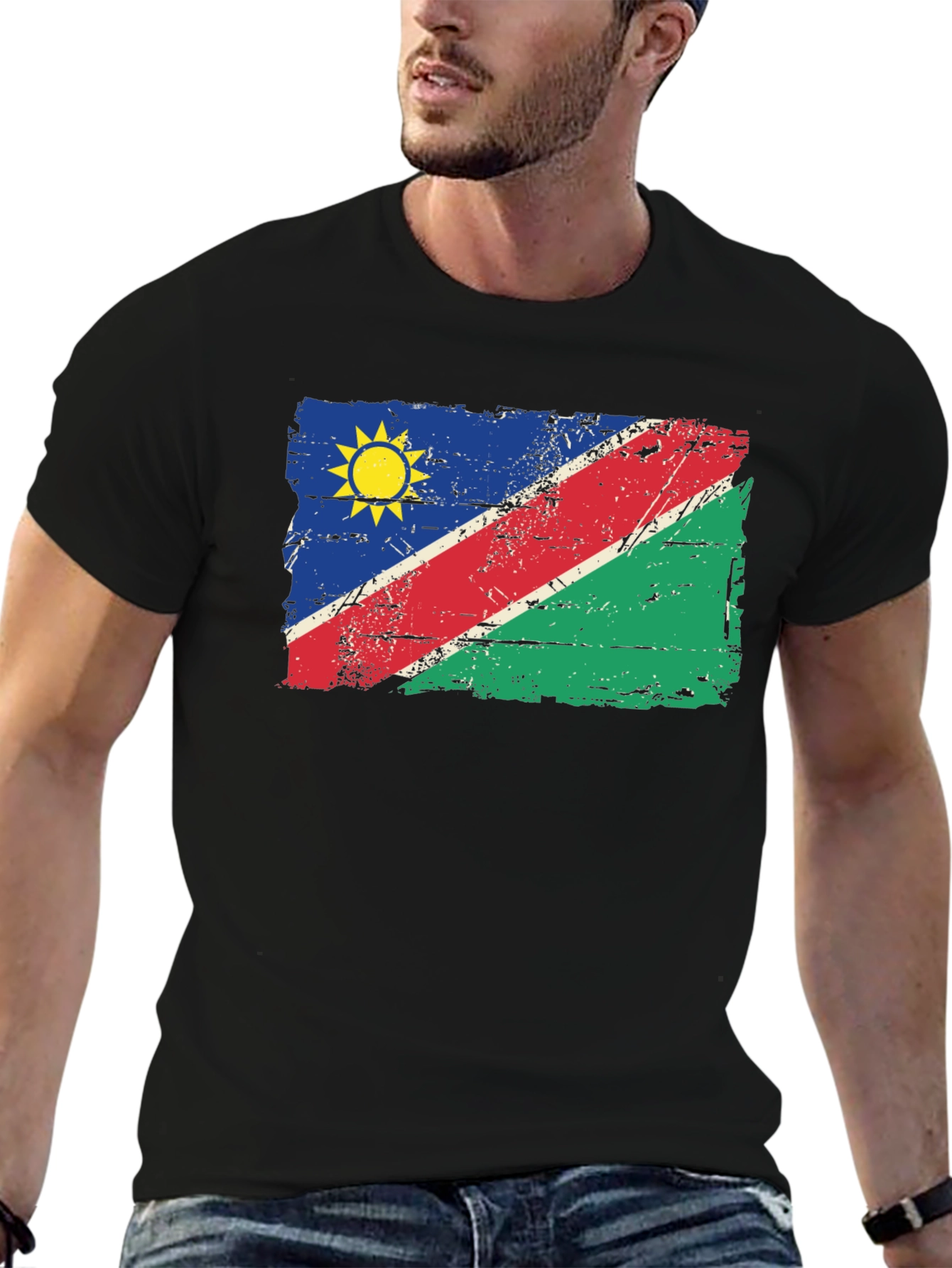 Namibia Flag T-Shirt - Distressed Graphic Tee