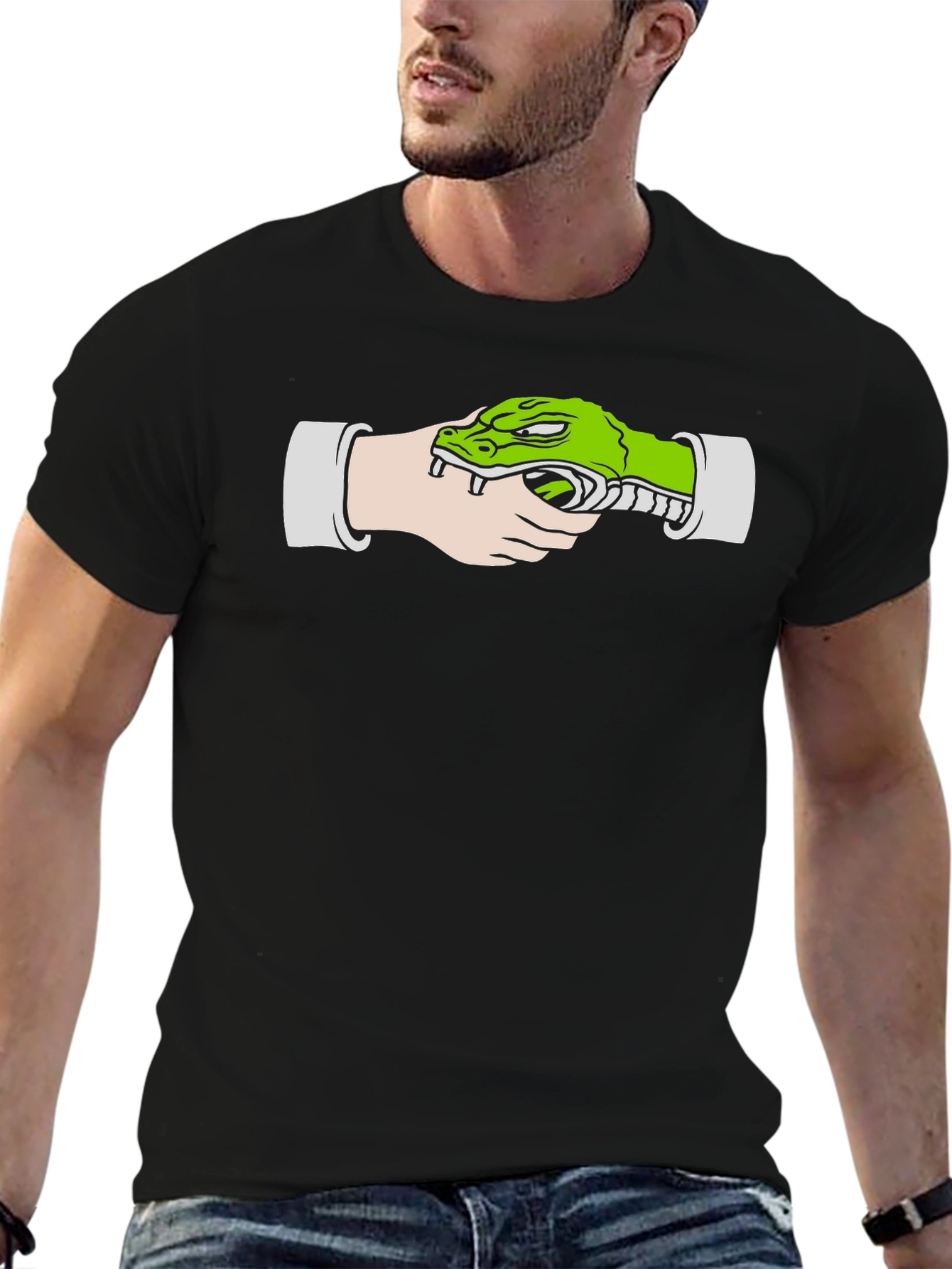 Crocodile Gun Black T-Shirt