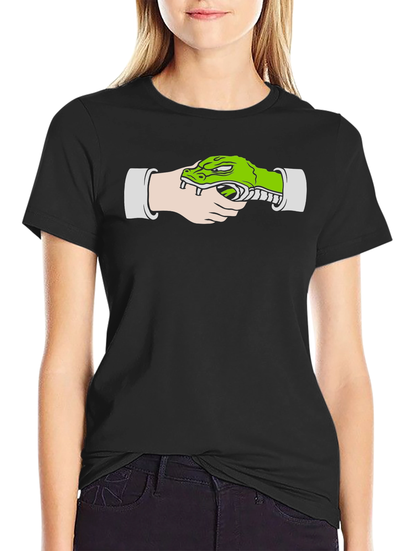 Crocodile Gun Black T-Shirt