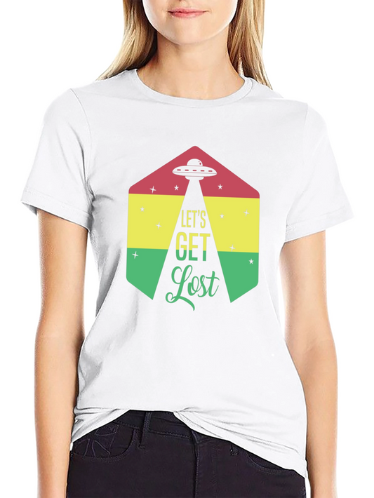 Lets Get Lost Alien UFO Graphic T-Shirt